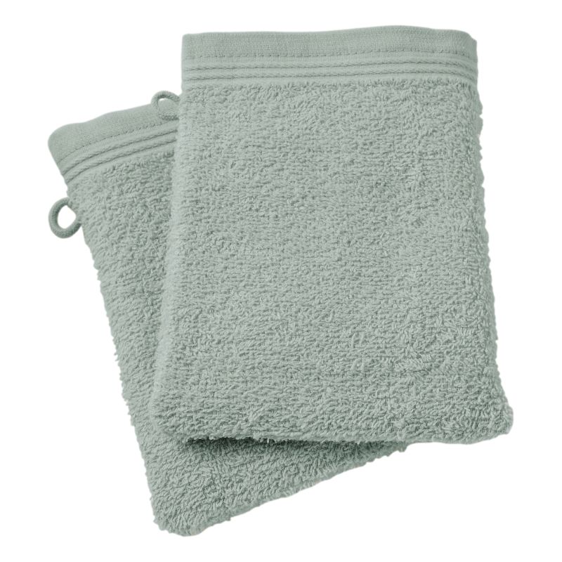 Set of 2 washcloths COTON PUR Green