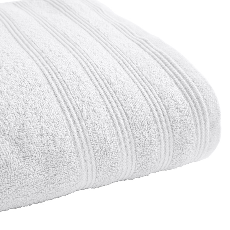 100% combed cotton bath towel White