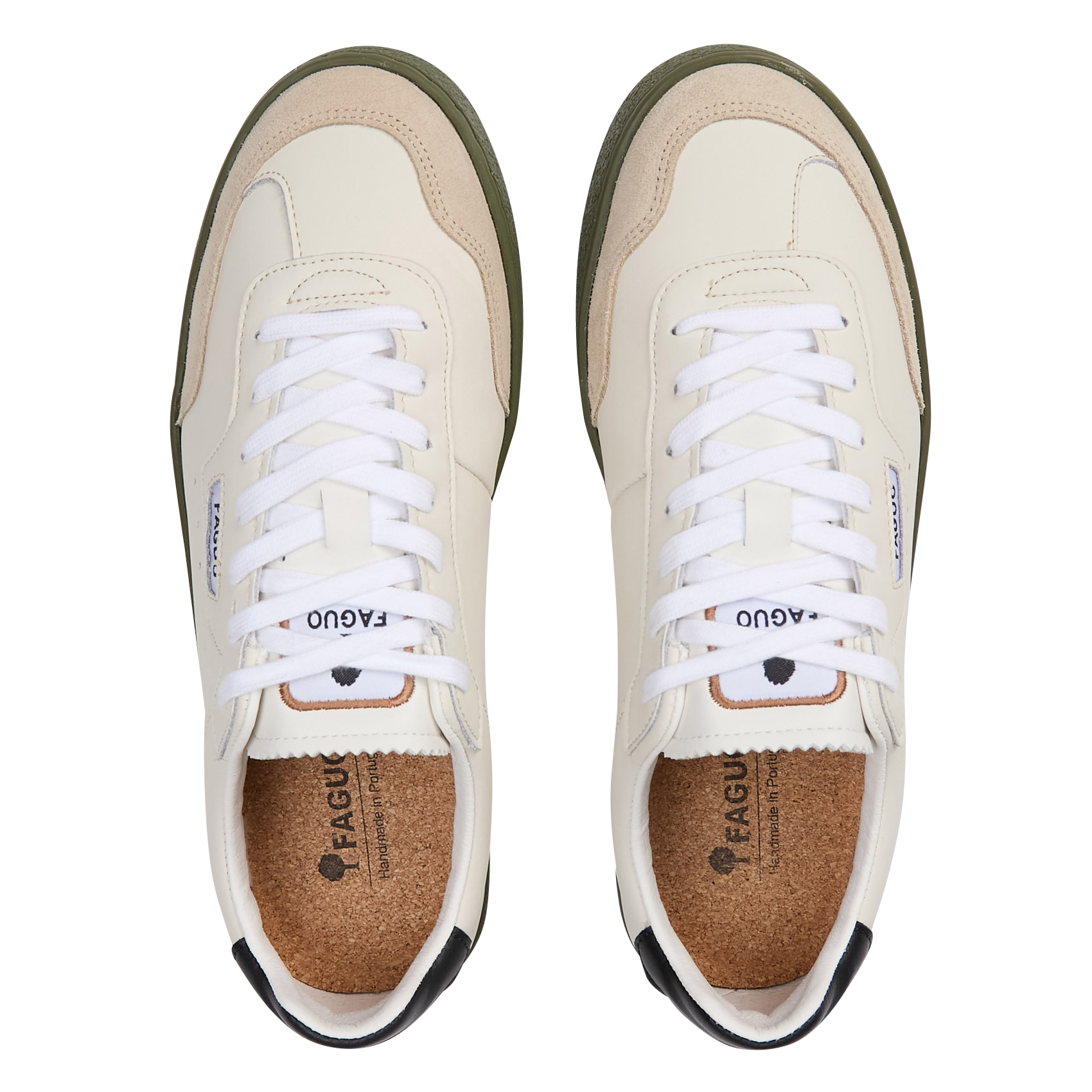 Low-top leather mix sneakers FAGUO White