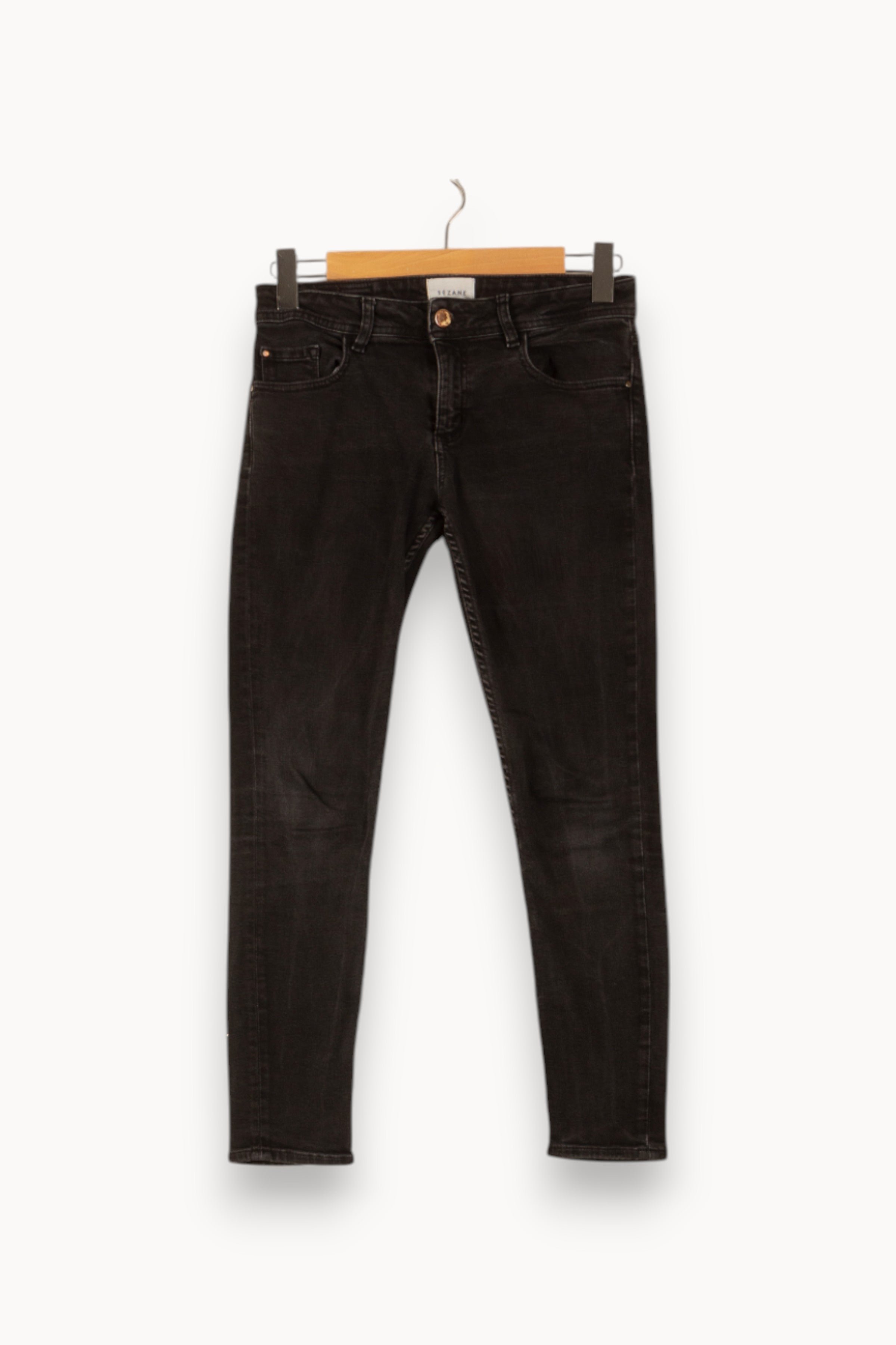 Cropped slim jeans with studs SEZANE - Seconde main Black