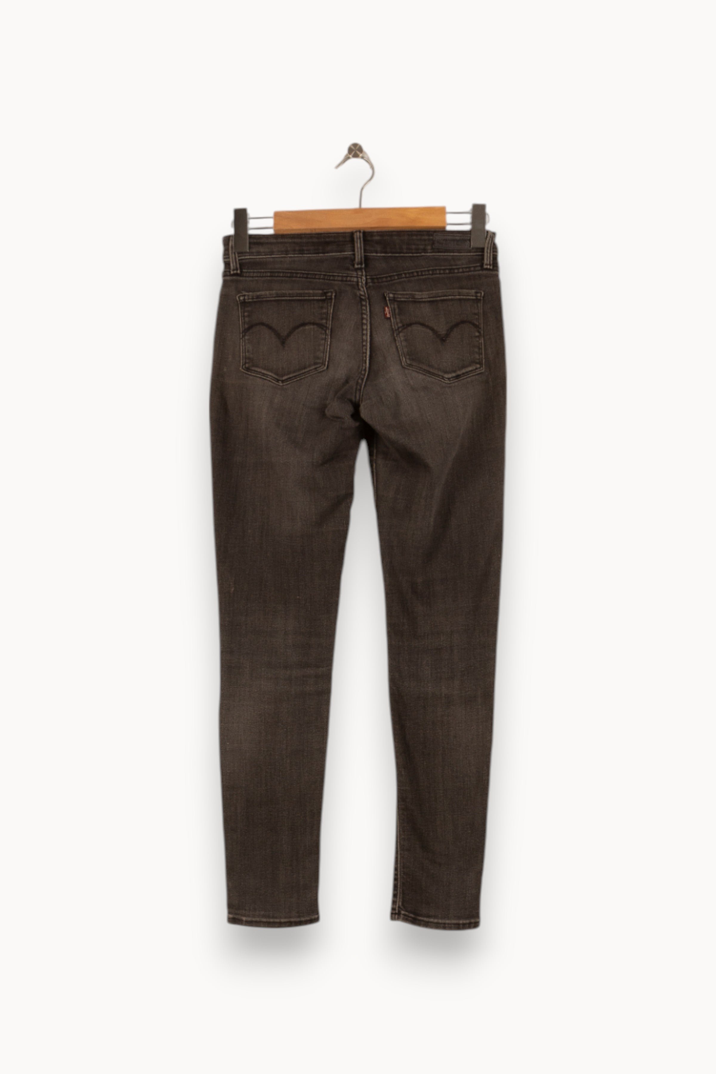 Cropped slim jeans with studs LEVI'S - Seconde main Grey