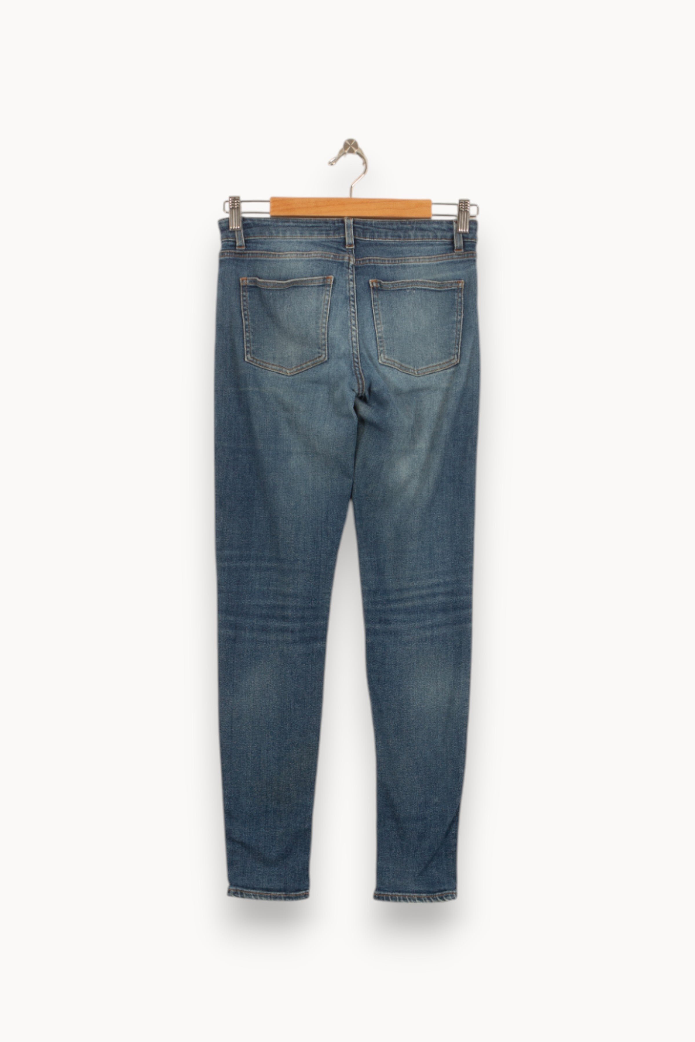 Cropped slim jeans with studs ACNE STUDIOS - Seconde Main Blue