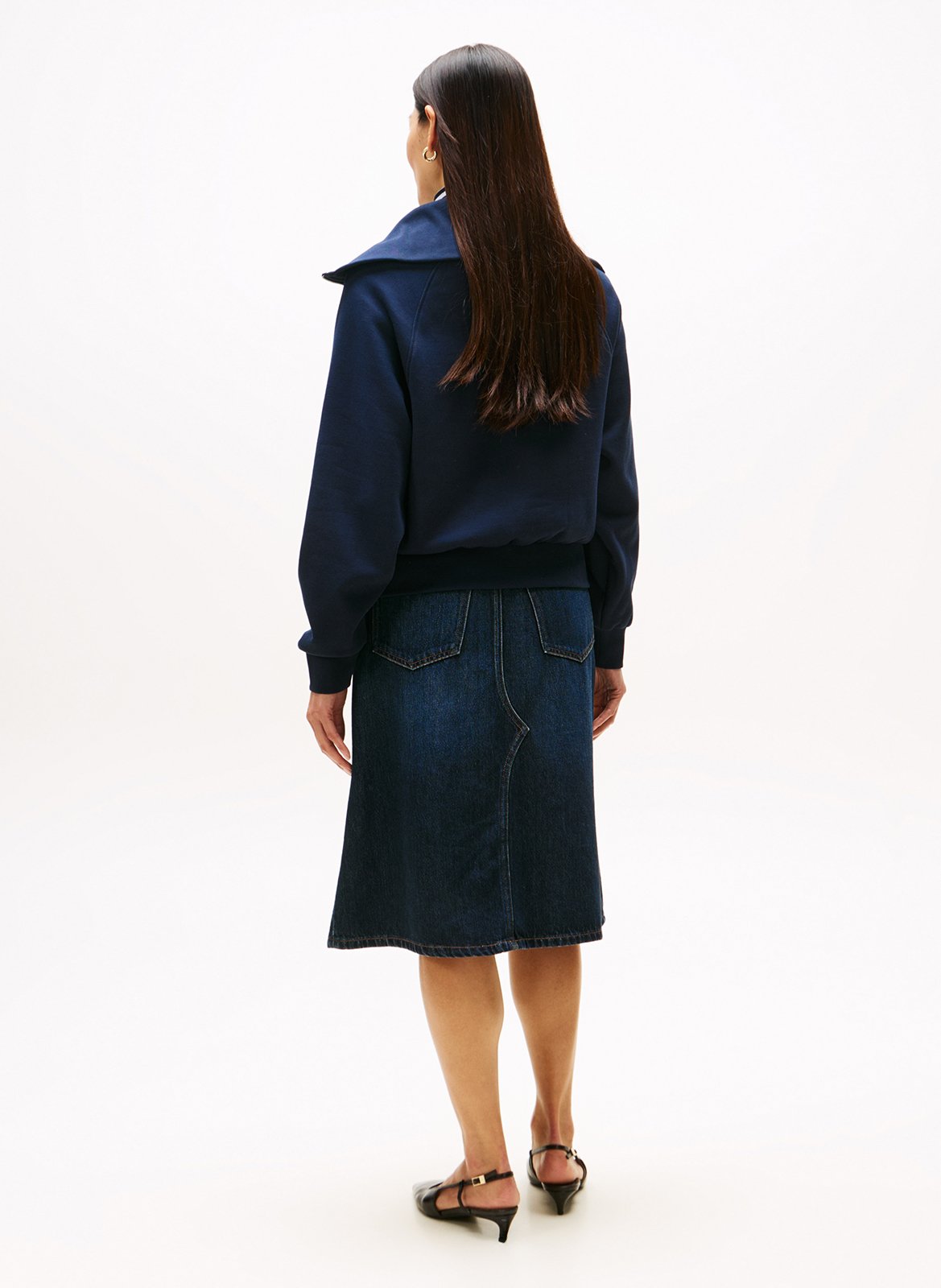 Sweat droit en coton mélangé TOMMY HILFIGER Bleu