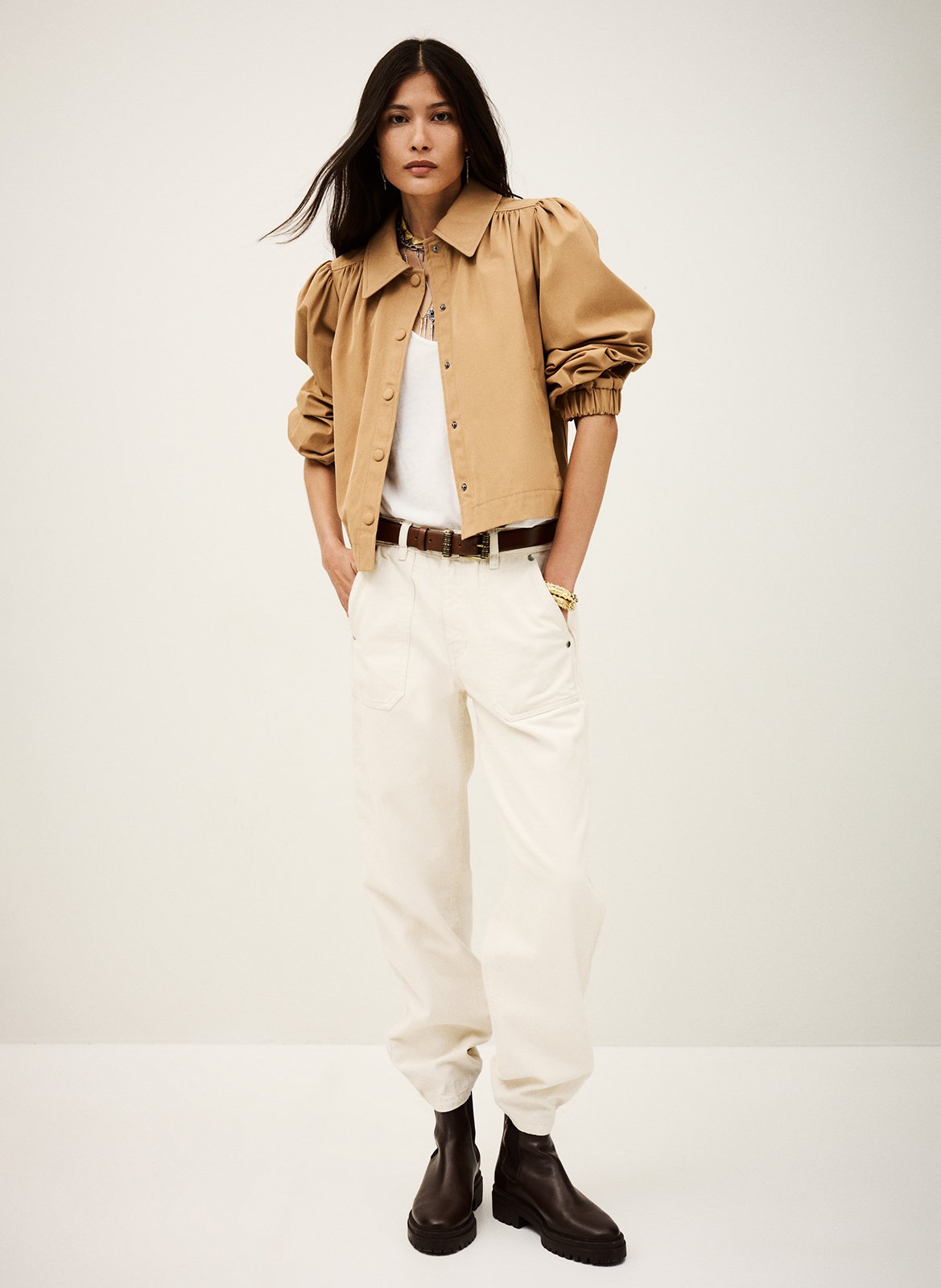 Veste droite col classique BA&SH Marron