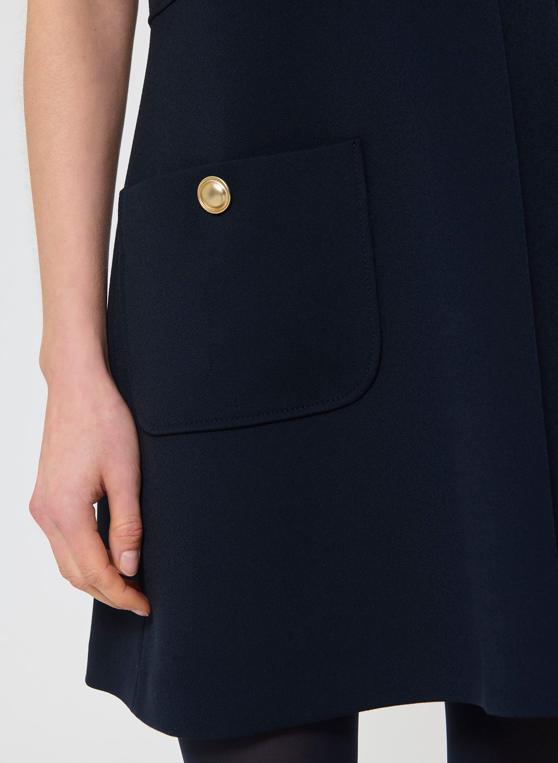 Abito corto a collo rotondo plissettato monocolore TARA JARMON Blu