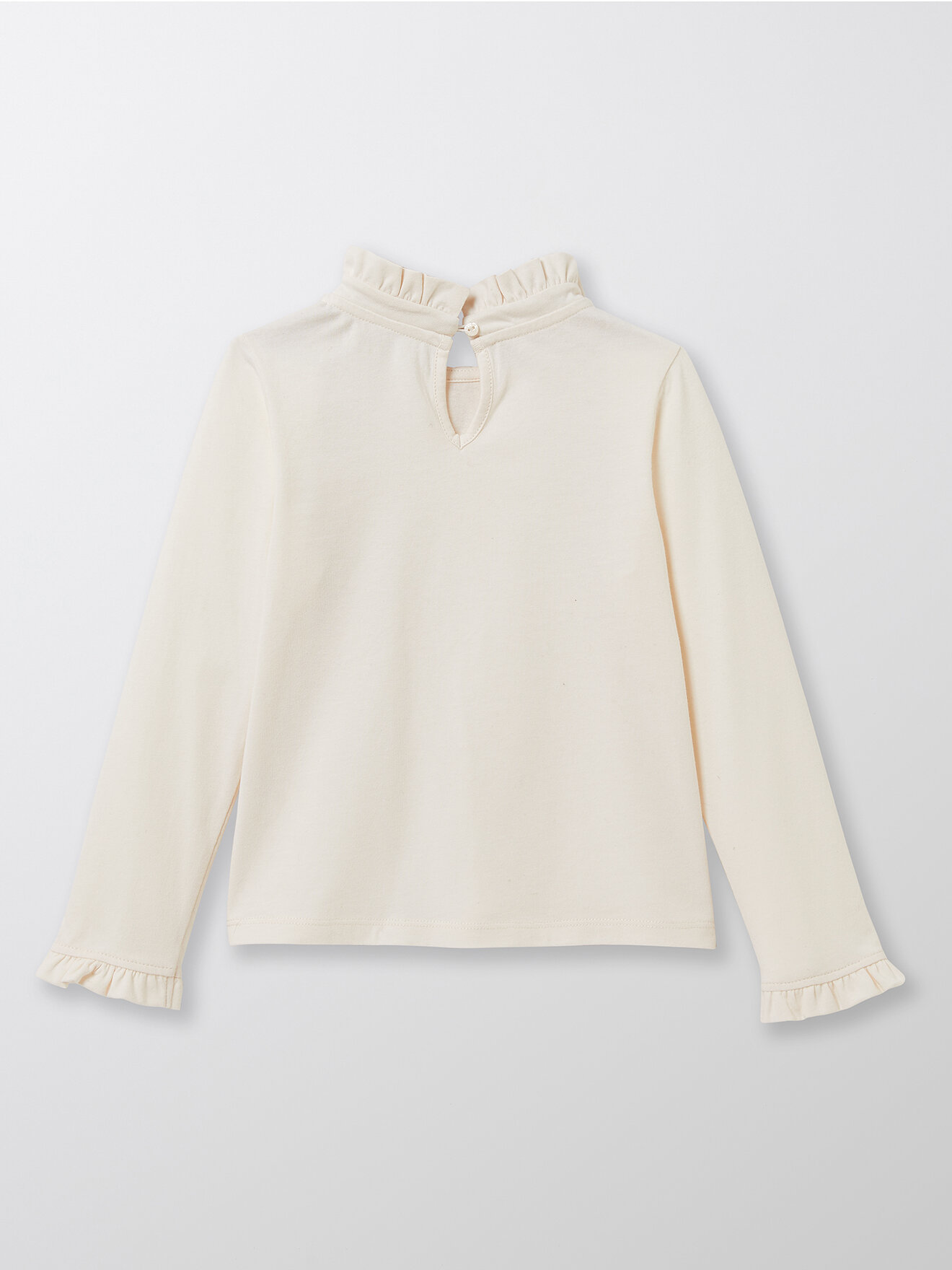 High-neck organic cotton T-shirt CYRILLUS White