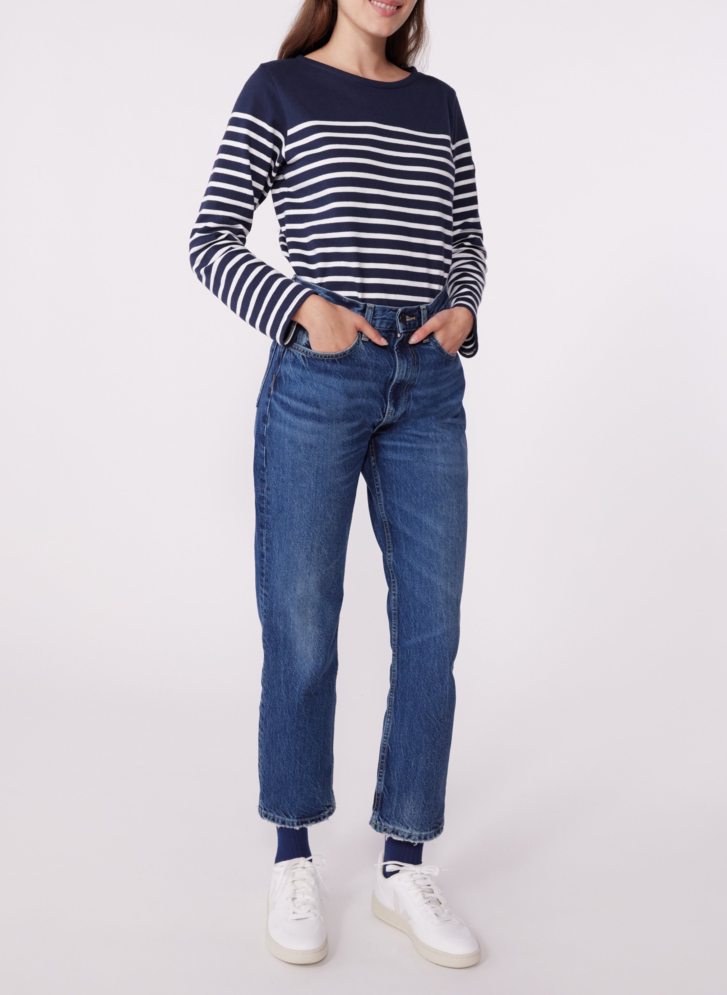 Oversize T-Shirt aus gestreifter Baumwolle PETIT BATEAU Mehrfarbig