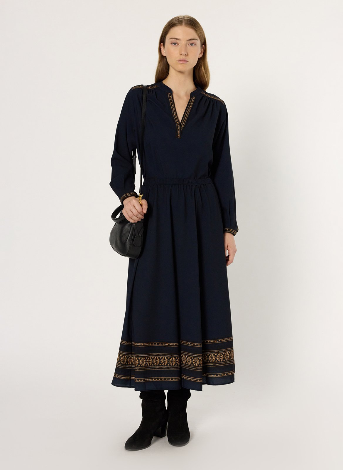 Jupe midi imprimée GERARD DAREL Bleu