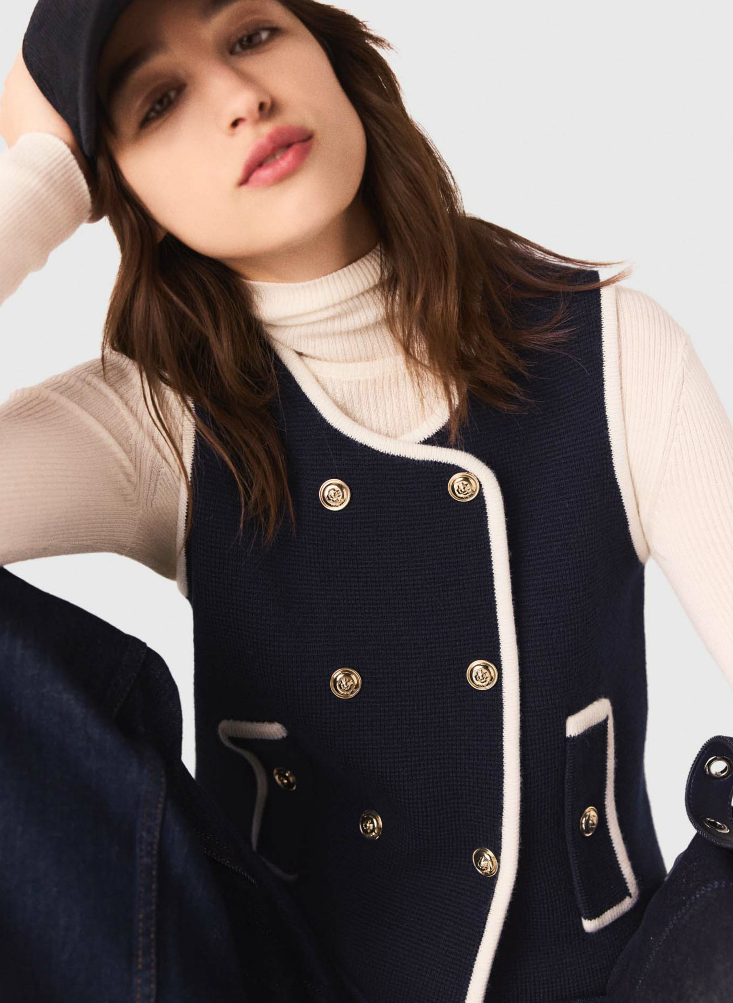 Pull col rond MAJE Bleu