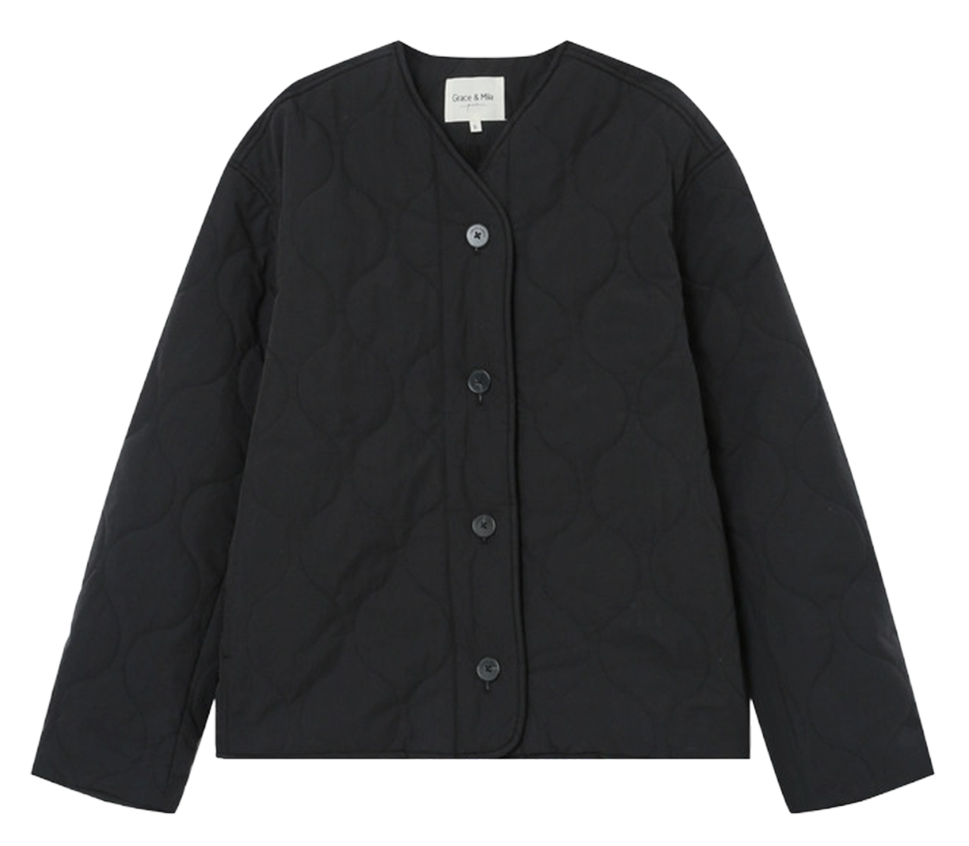 Doudoune col v  GRACE ET MILA Noir