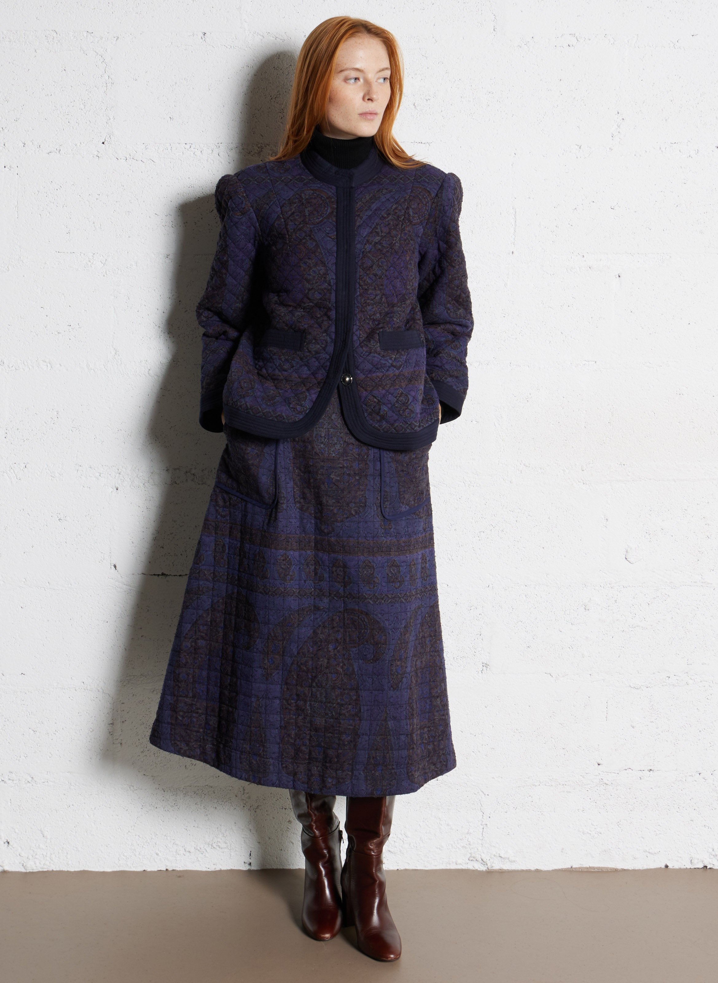 Langer Baumwollrock ANTIK BATIK Blau