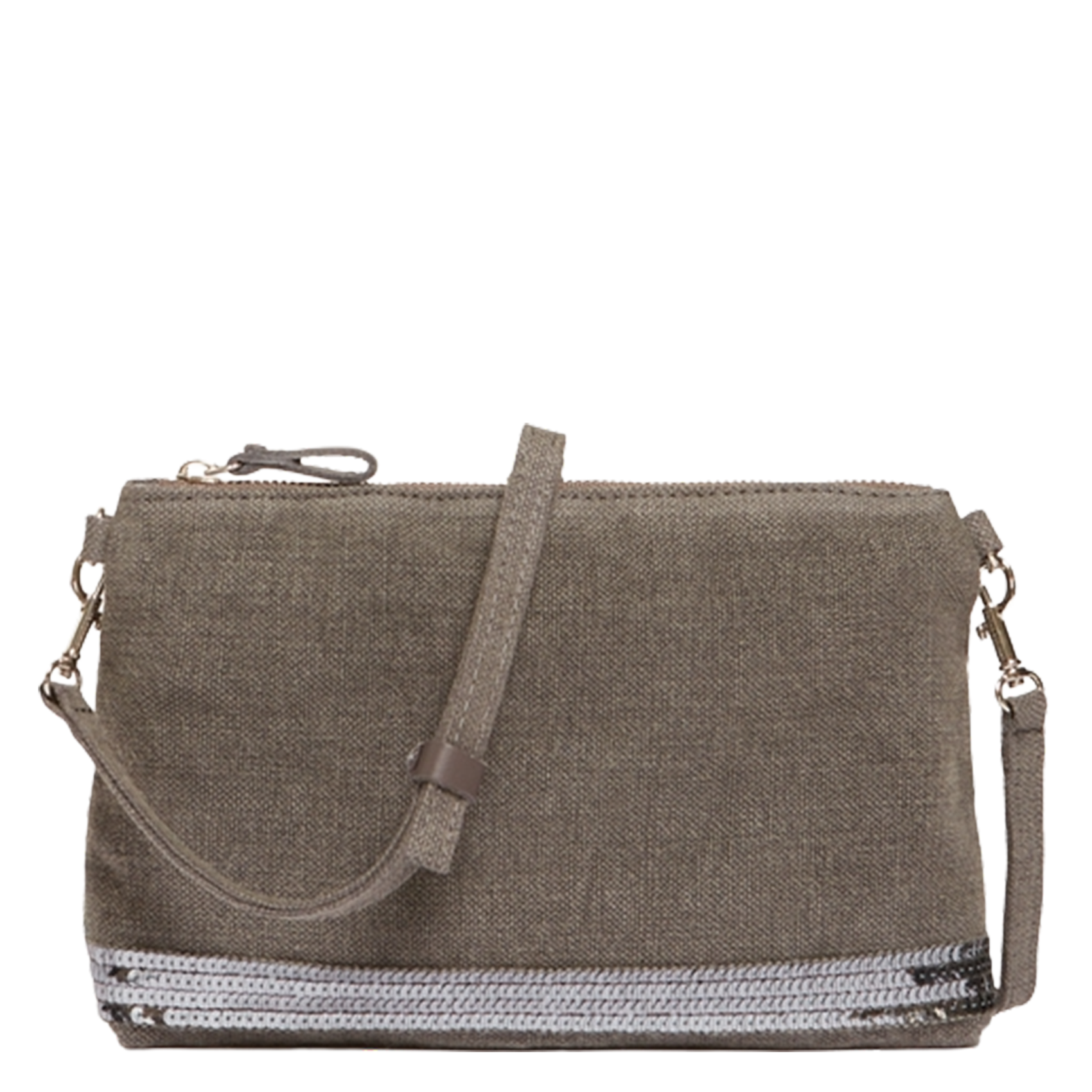 Crossbody linen clutch VANESSA BRUNO Grey