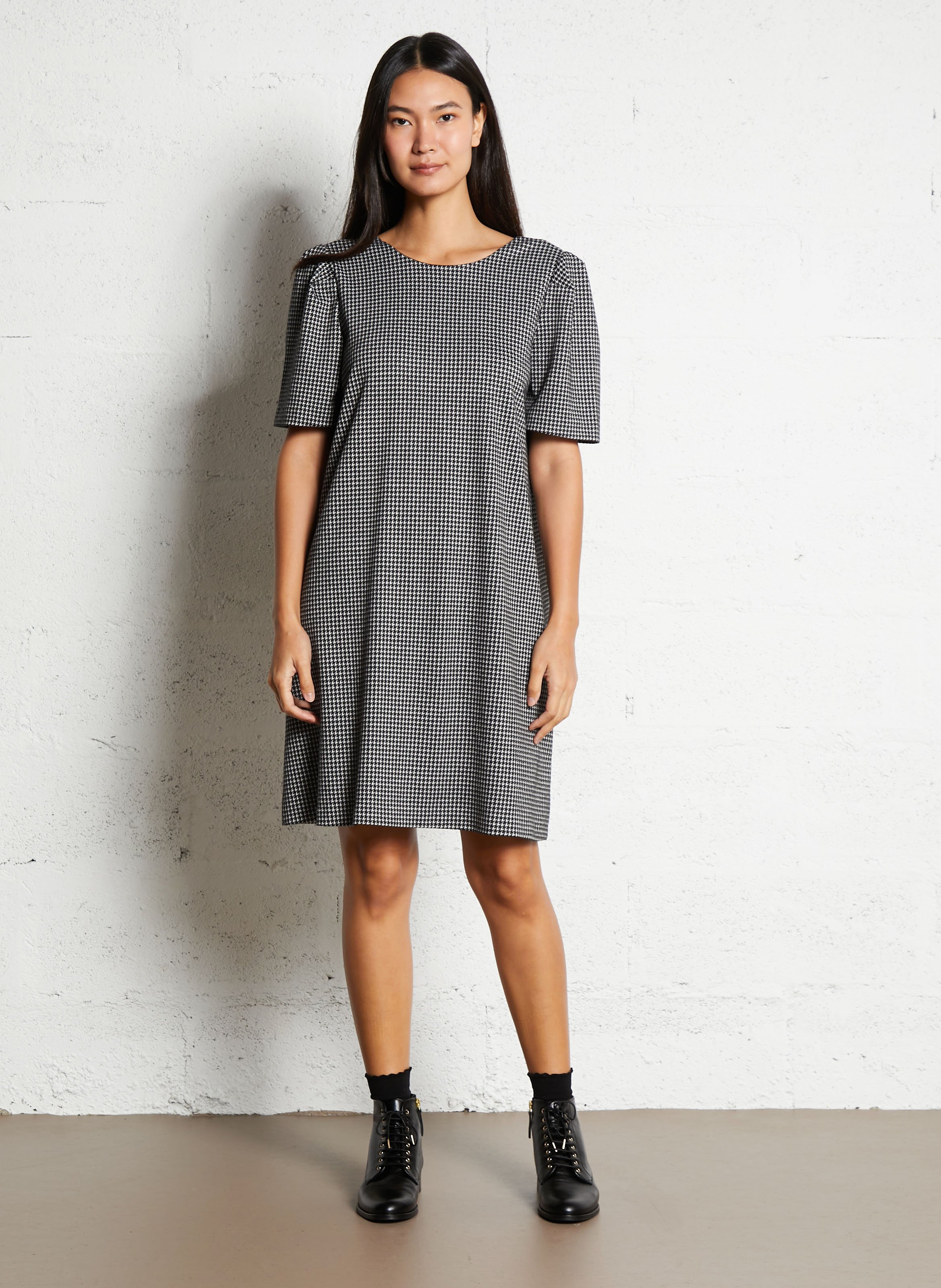 Lace-up smooth leather ankle boots BOCAGE Black