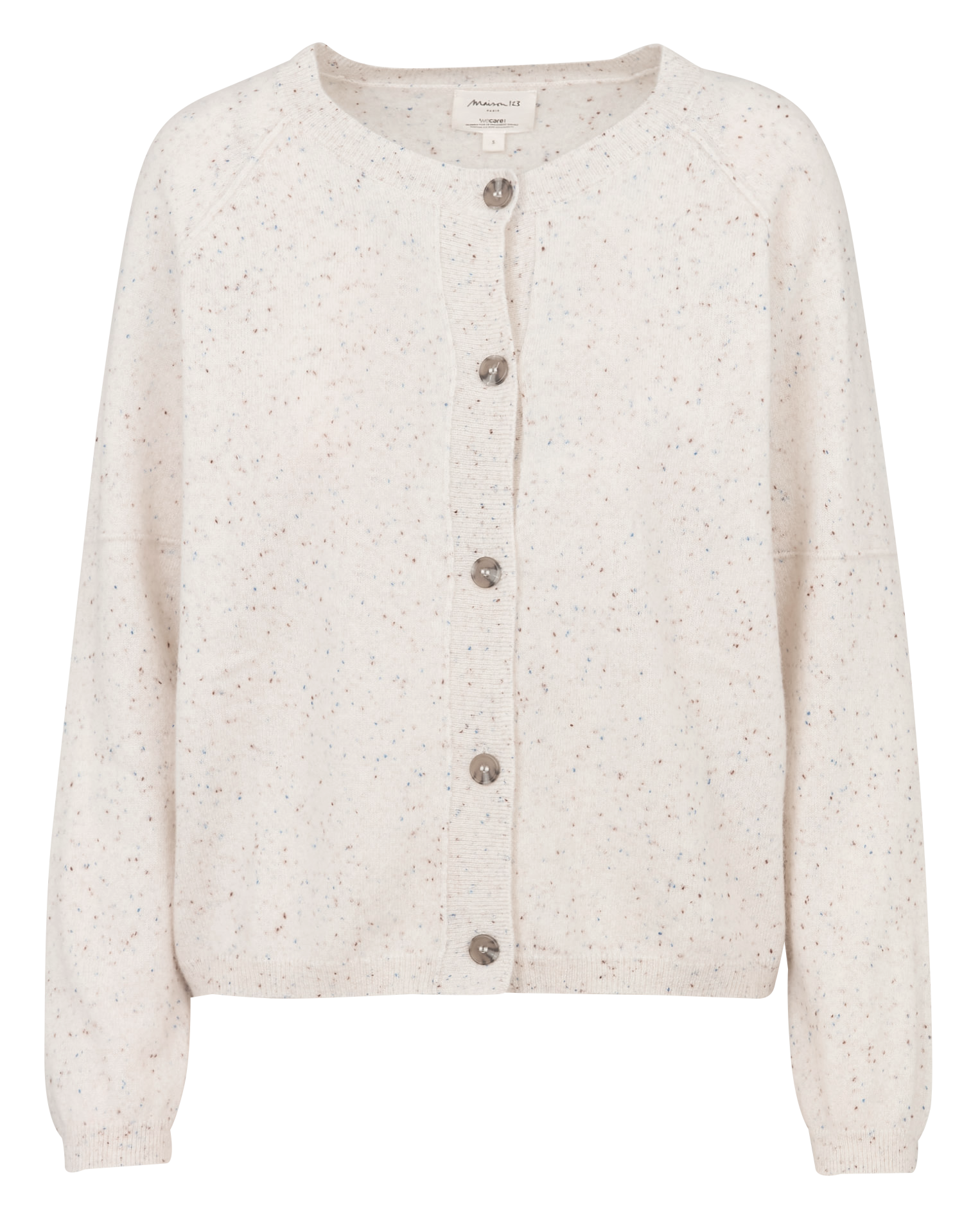 Cardigan moucheté en cachemire MAISON 123 Blanc