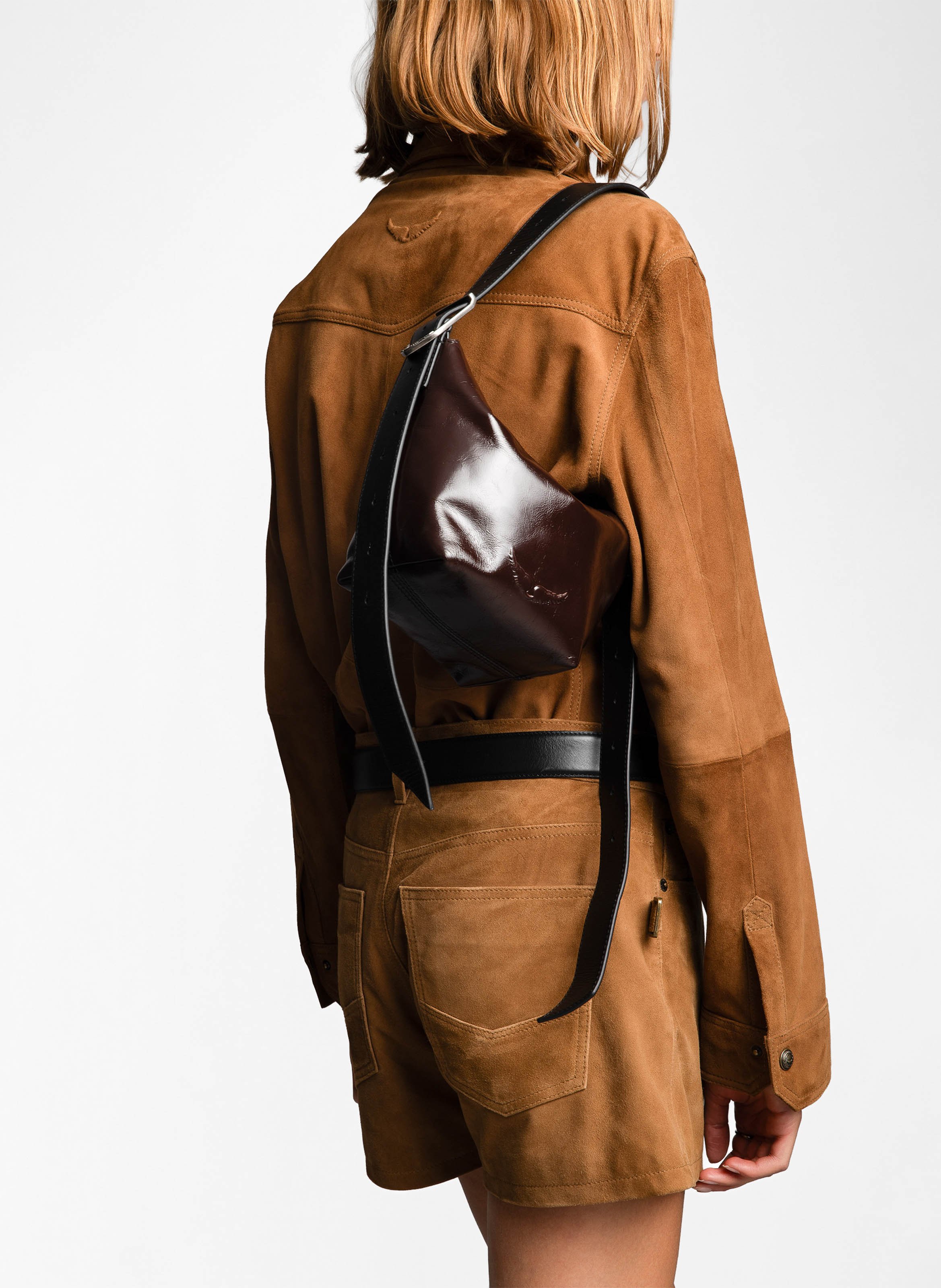 Patent leather shoulder bag ZADIG&VOLTAIRE Brown