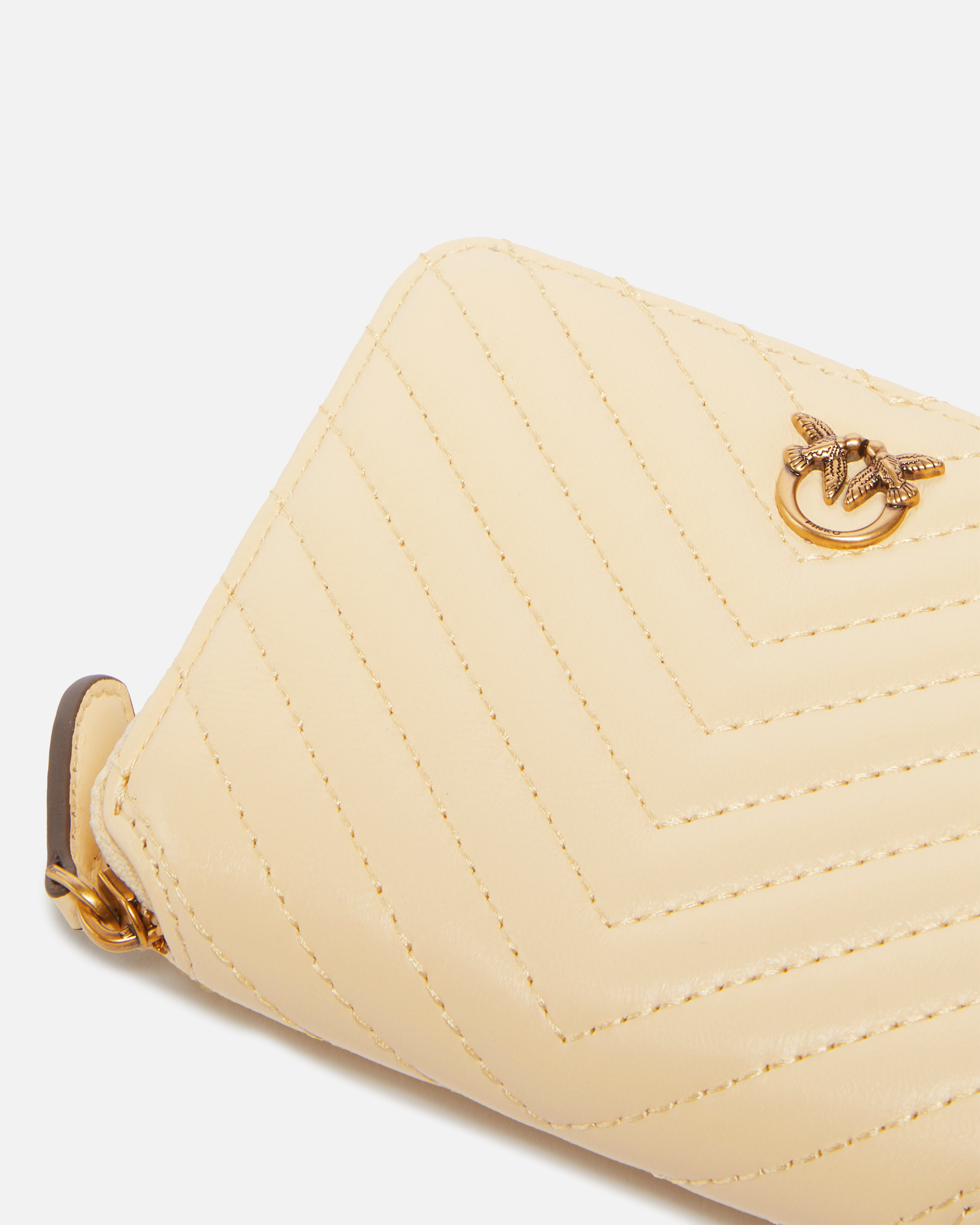 Square contour zip wallet PINKO Beige