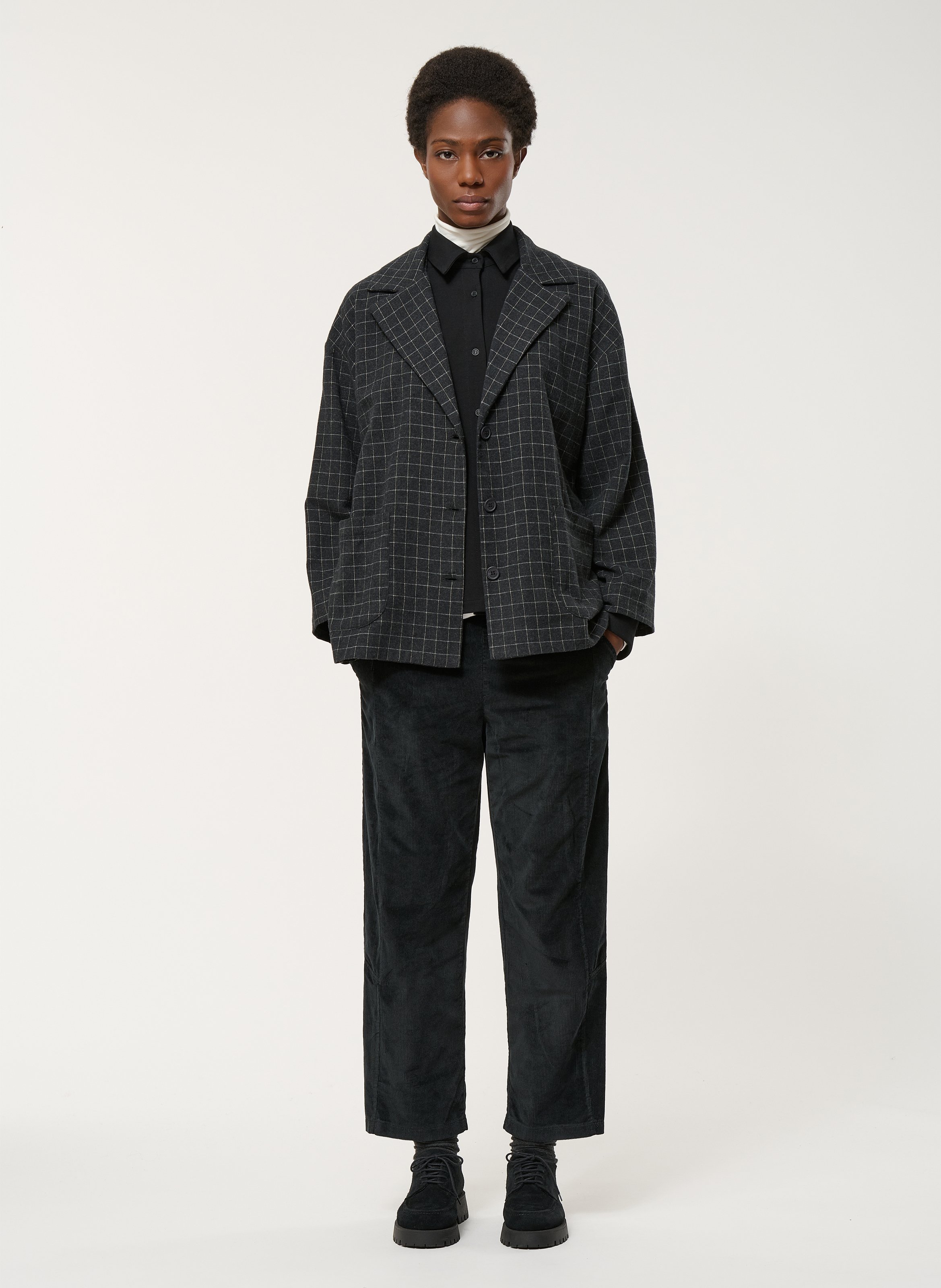 Pantalon droit en coton mélangé HUMILITY Noir