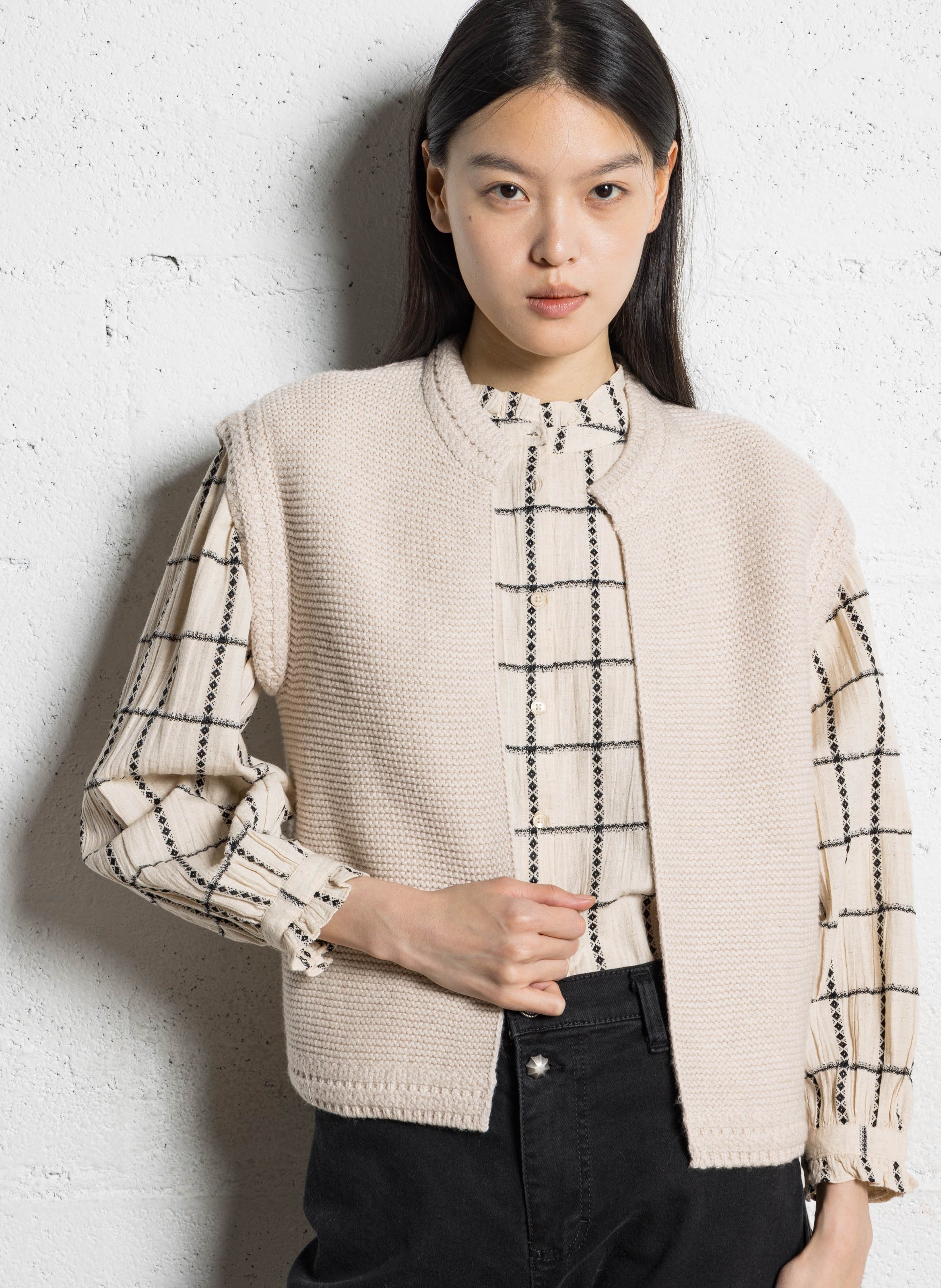 Gilet sans manches en coton mélangé MAISON 123