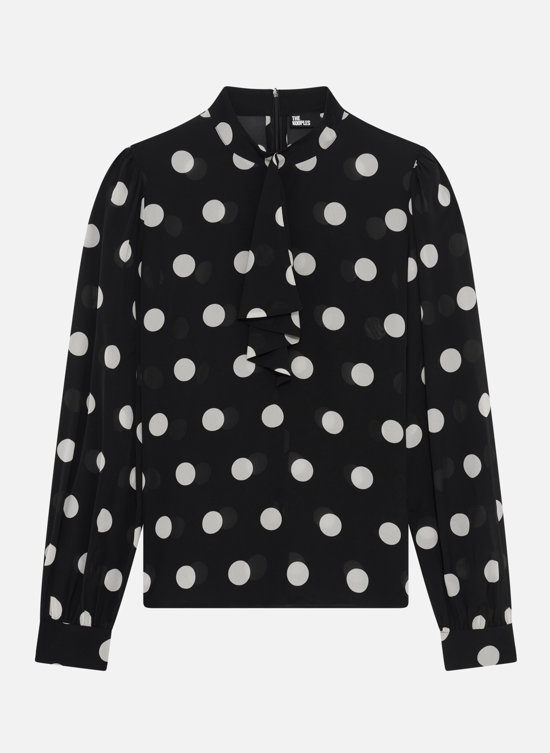 Silk blend polka dot printed top THE KOOPLES Black