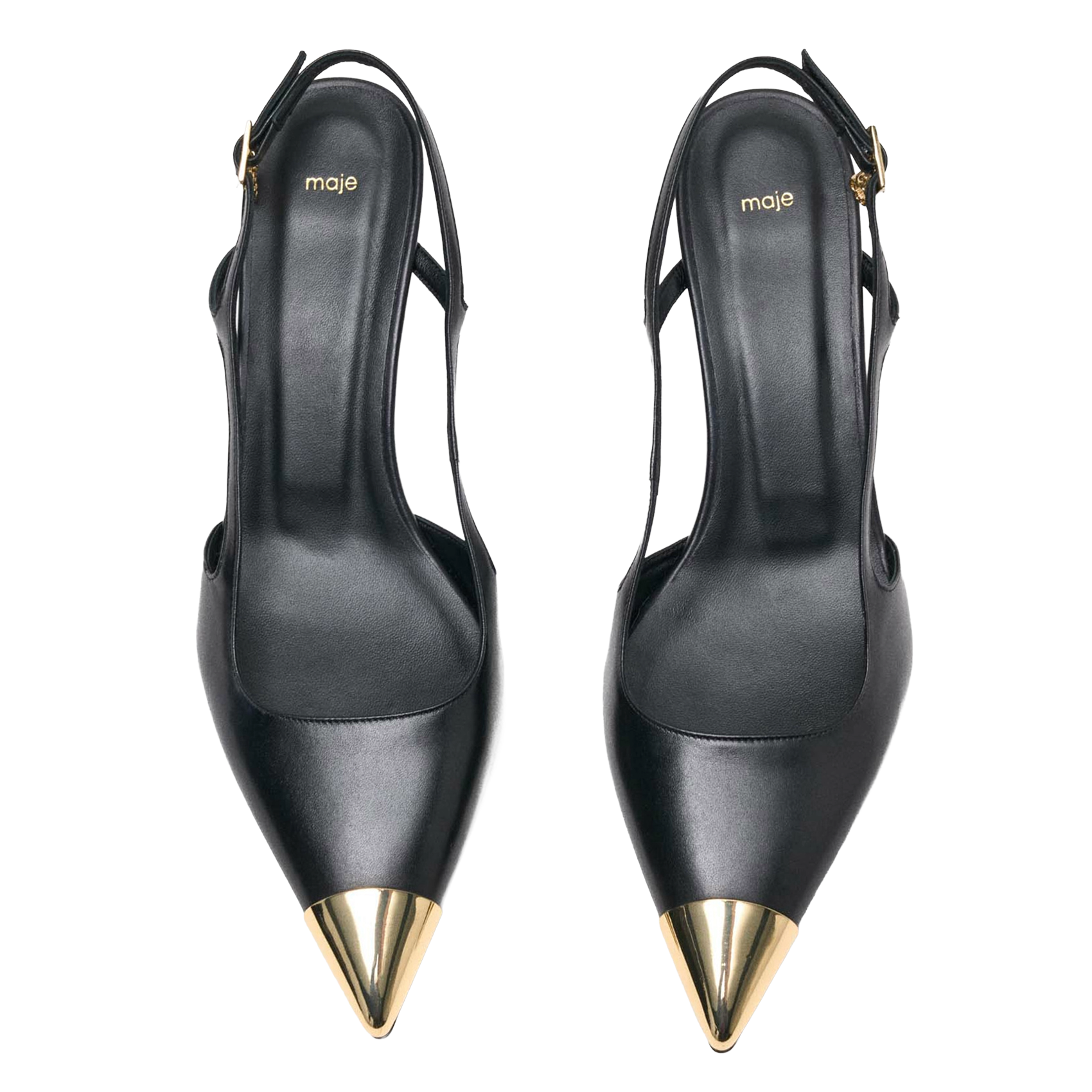 Escarpins slingback en cuir MAJE Noir