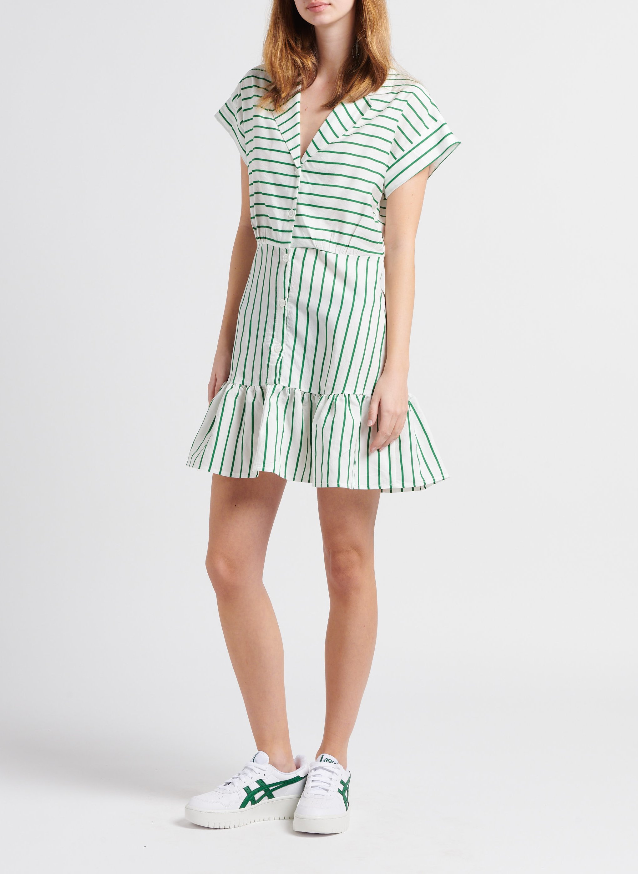 Short dress with tailored collar INDEE Stripes