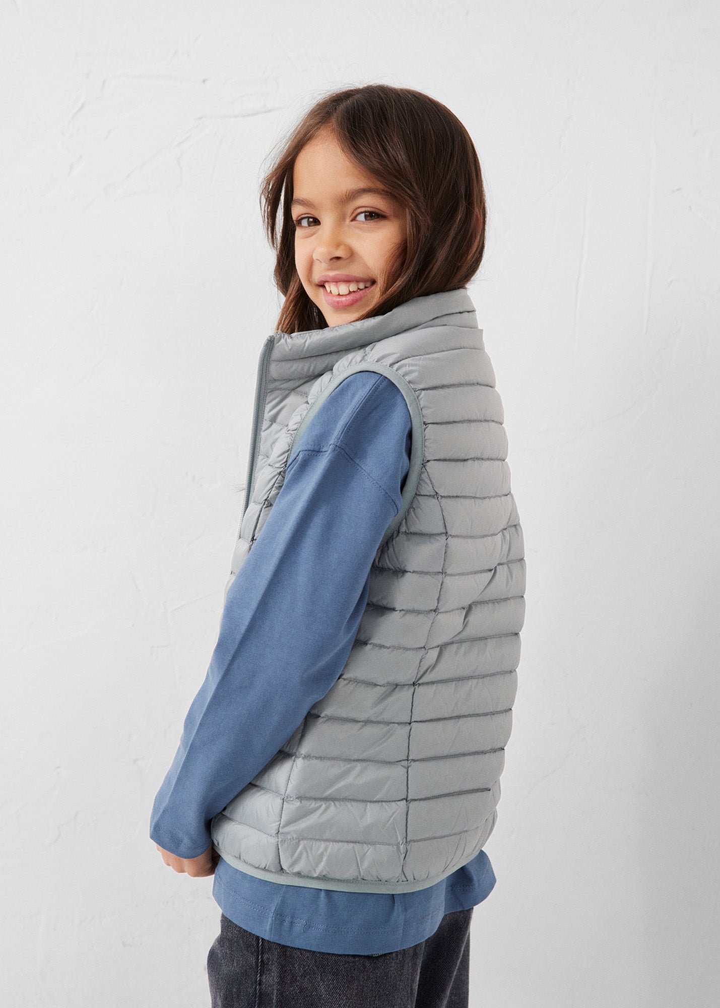 Zoe children's sleeveless puffer jacket JOTT Grey