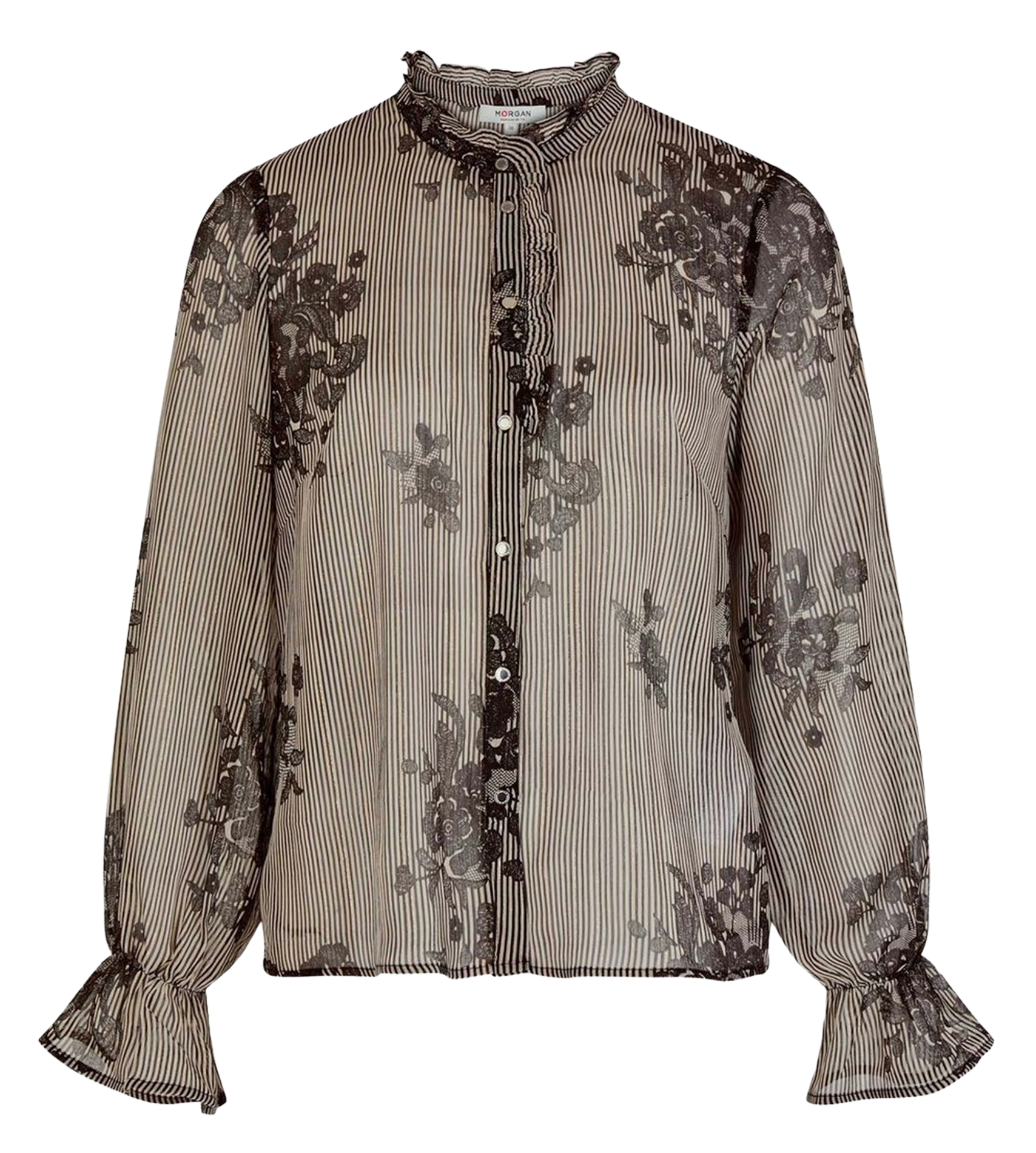 Bluse mit gestreiftem Blumenmuster MORGAN Mehrfarbig