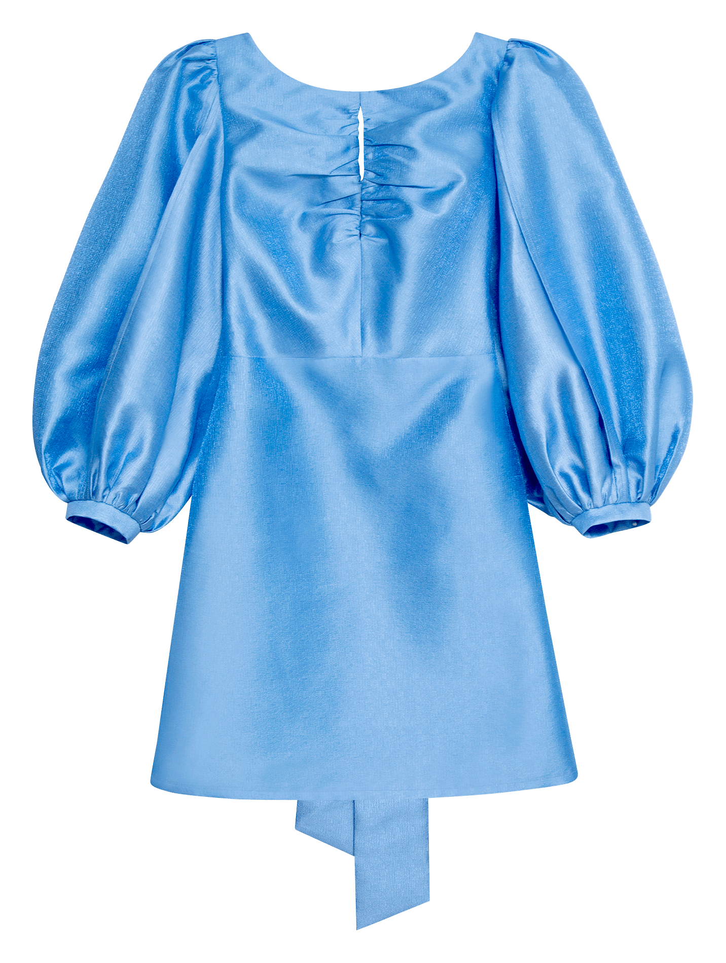 Bedrucktes Kurzkleid mit Rundhalsausschnitt LAAGAM Blau