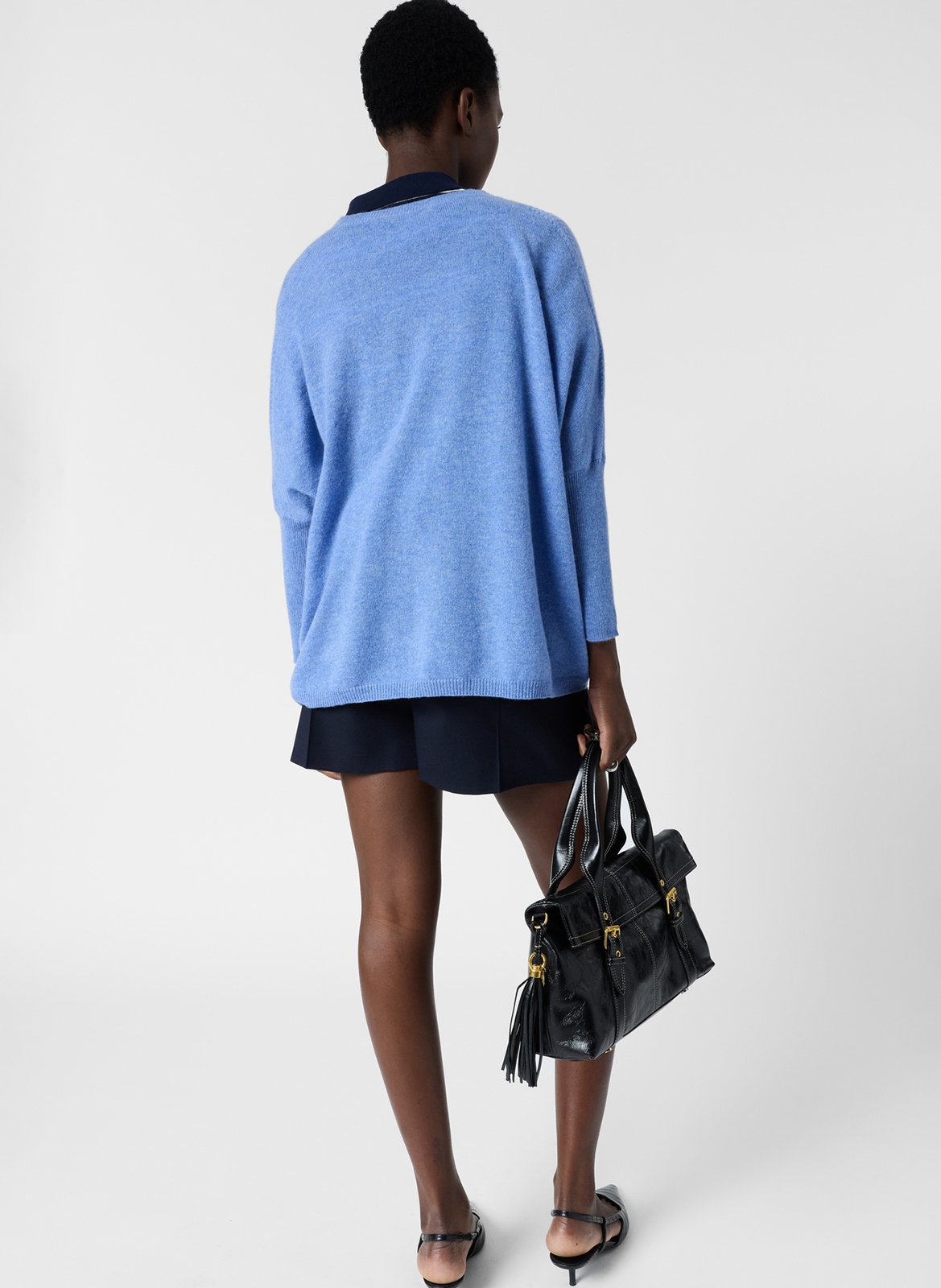 Pull ample col V en cachemire GERARD DAREL Bleu