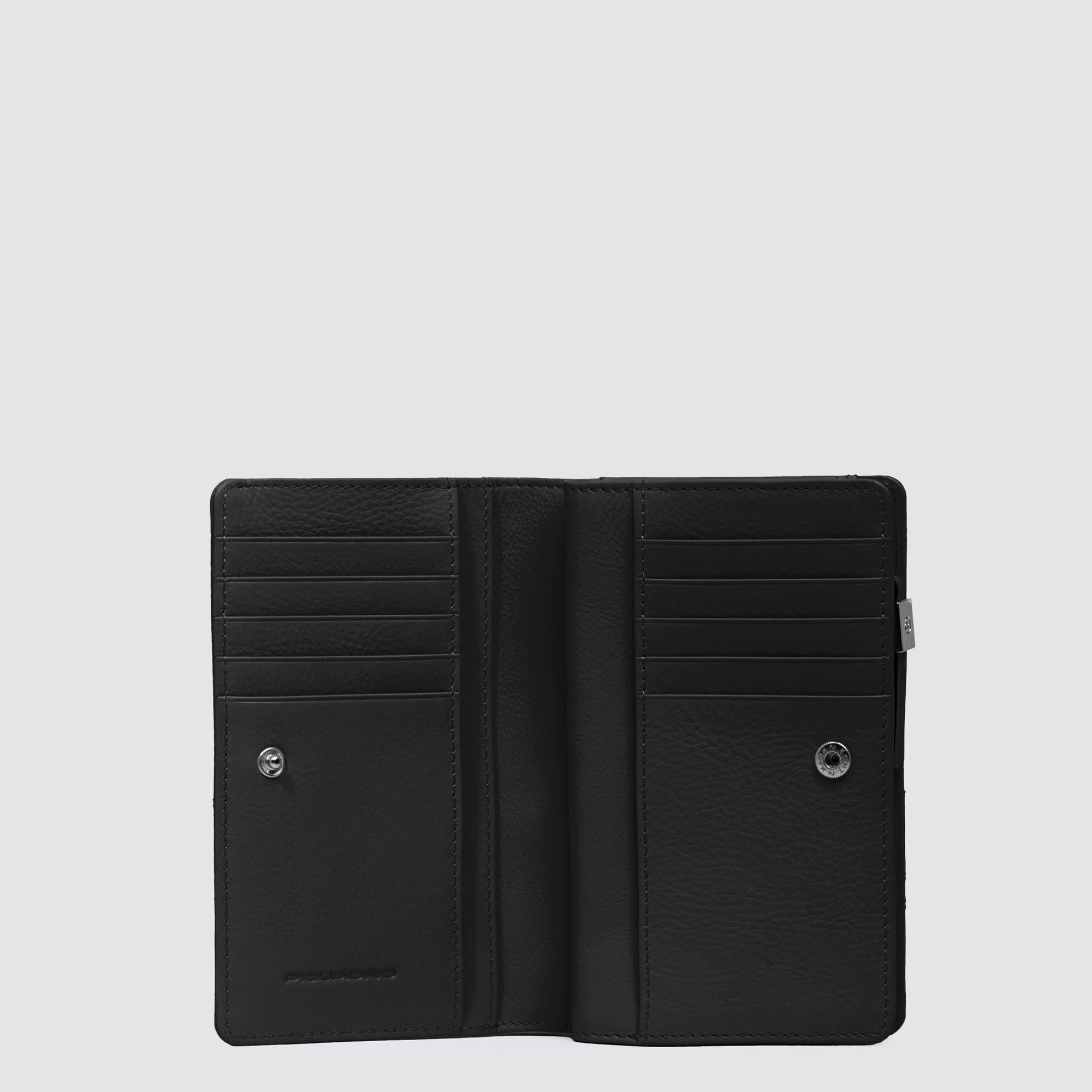 Portefeuille femme avec porte-monnaie PIQUADRO Noir