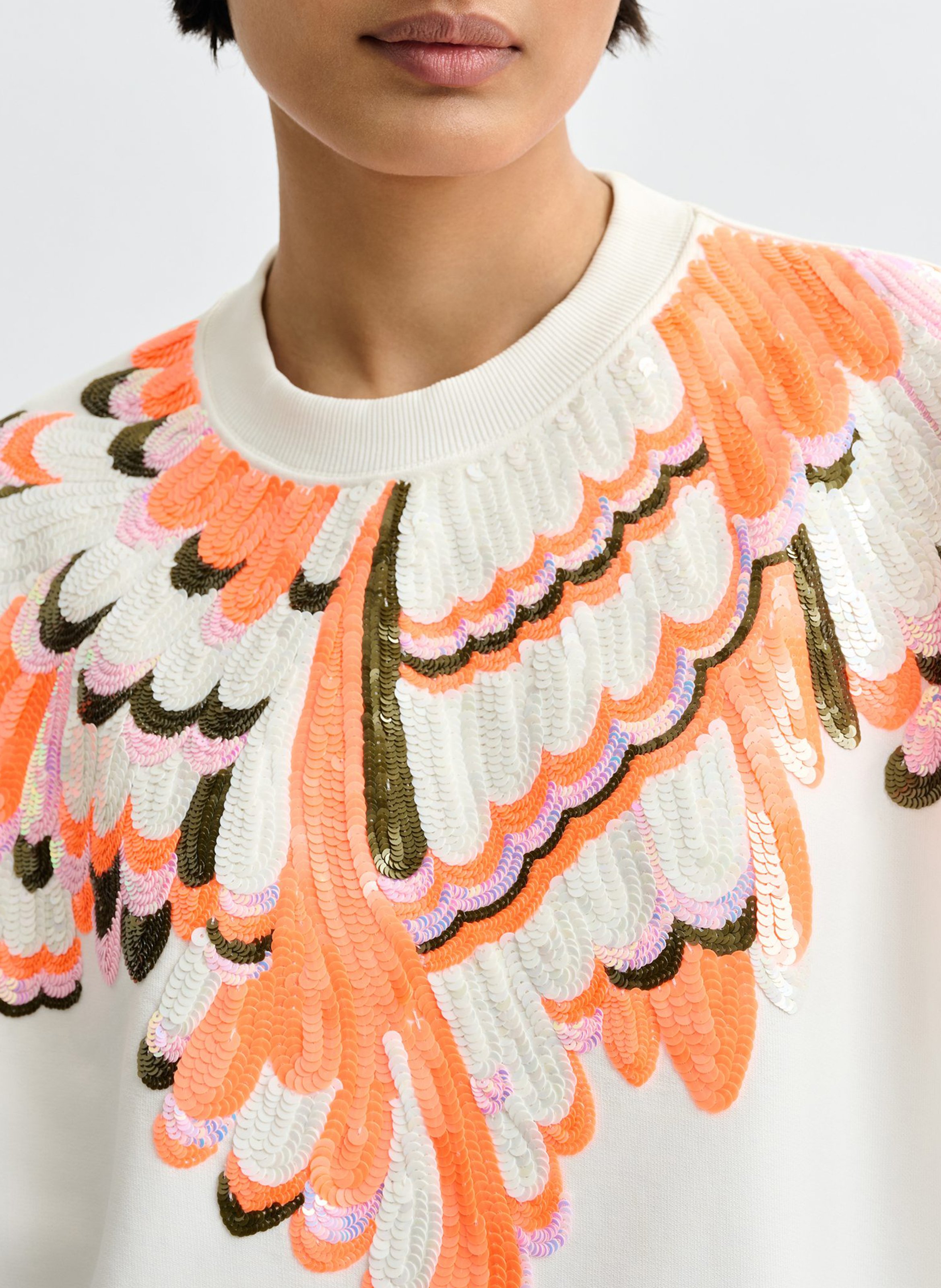 Oversized cotton sweatshirt with round neck ESSENTIEL ANTWERP White