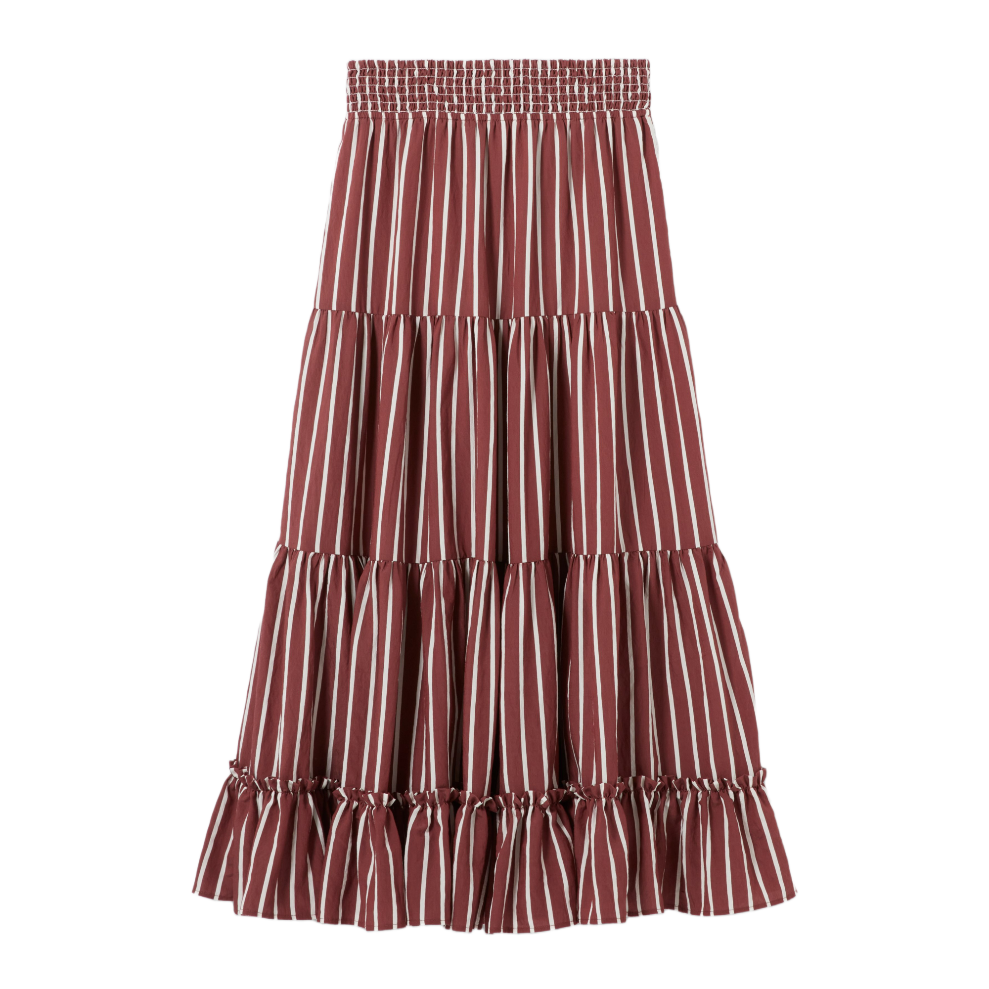 Gestreepte, lange, uitlopende rok CLAUDIE PIERLOT Veelkleurig