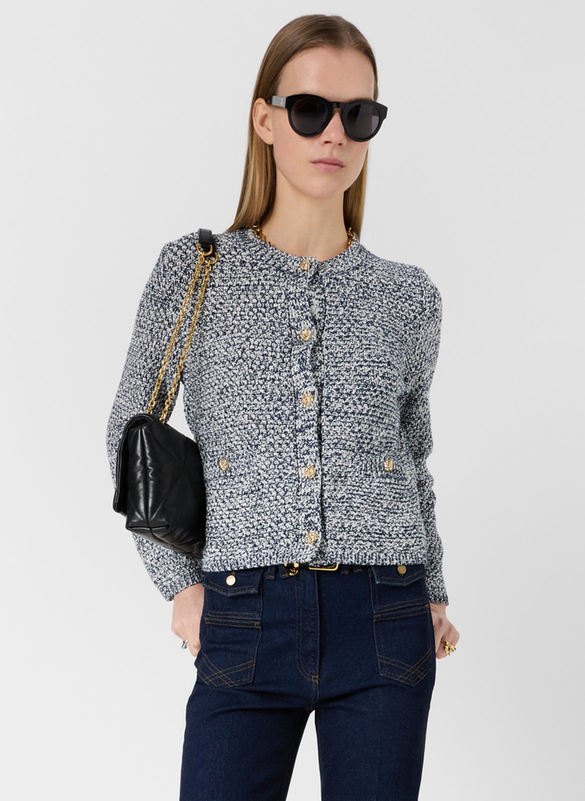 Strickjacke aus Baumwoll-Mix mit Rundhalsausschnitt GERARD DAREL Blau