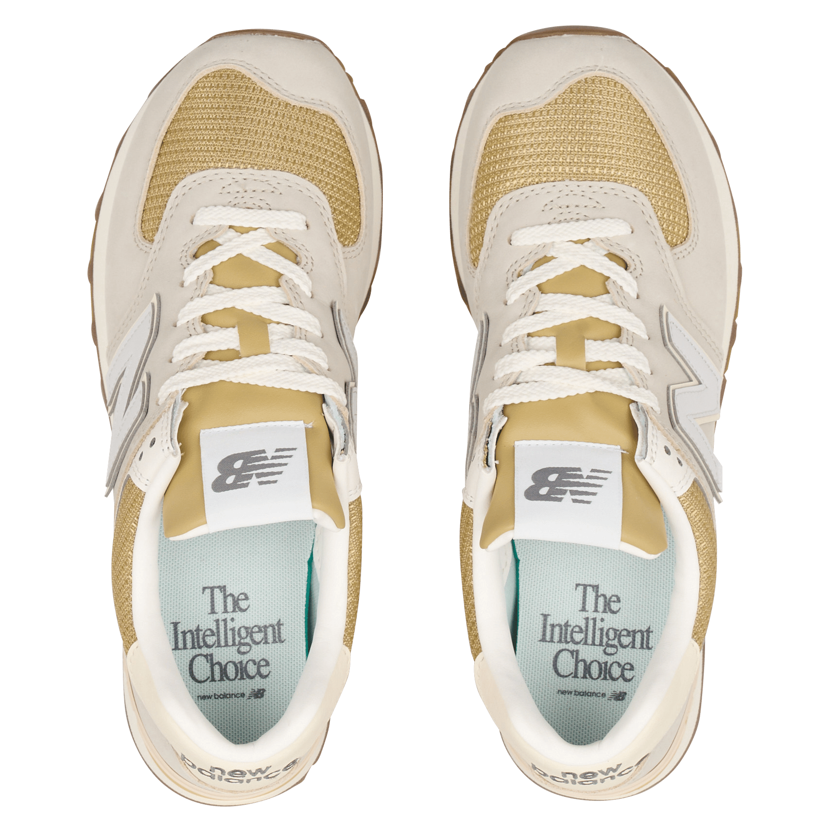 Baskets basses en cuir mélangé NEW BALANCE Beige