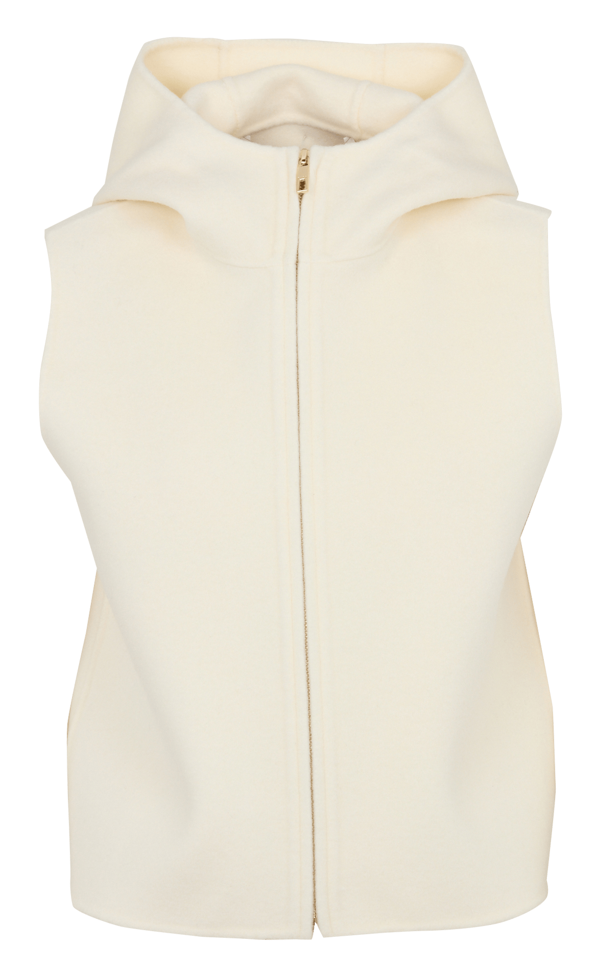 Ärmellose Strickweste mit Kapuze aus Wollmischung ZAPA Weiss