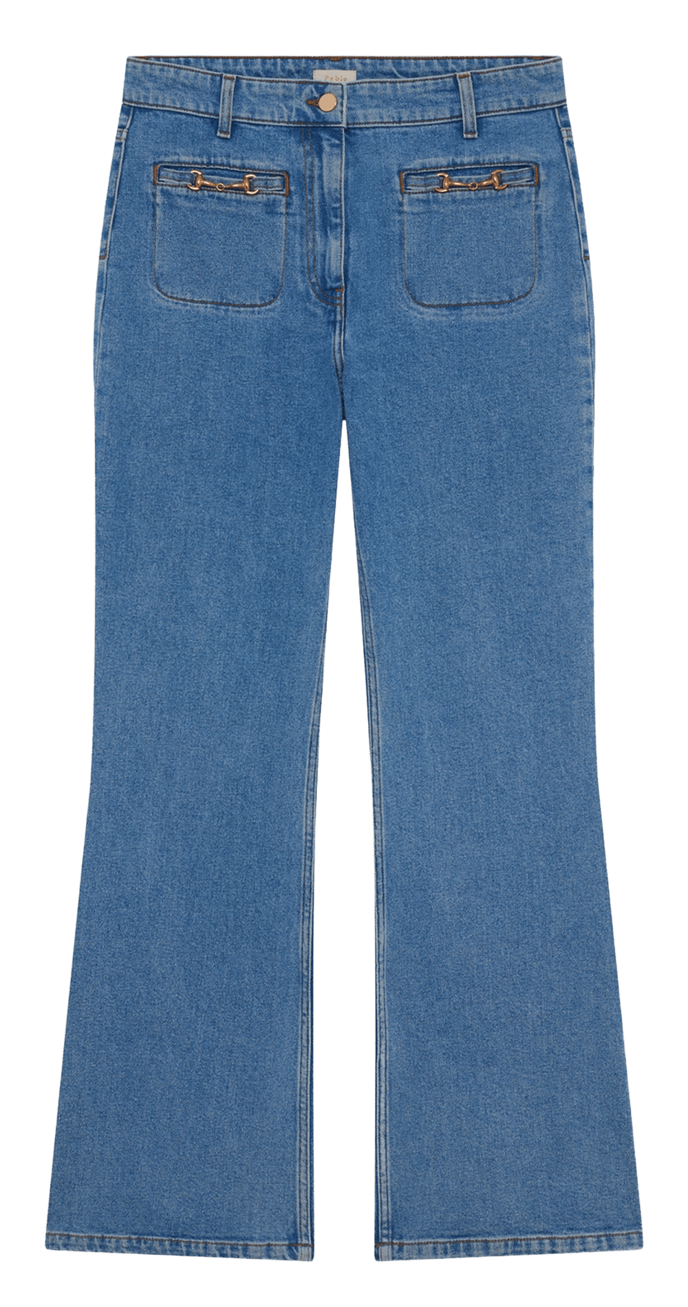 Jean flare en coton mélangé PABLO Bleu