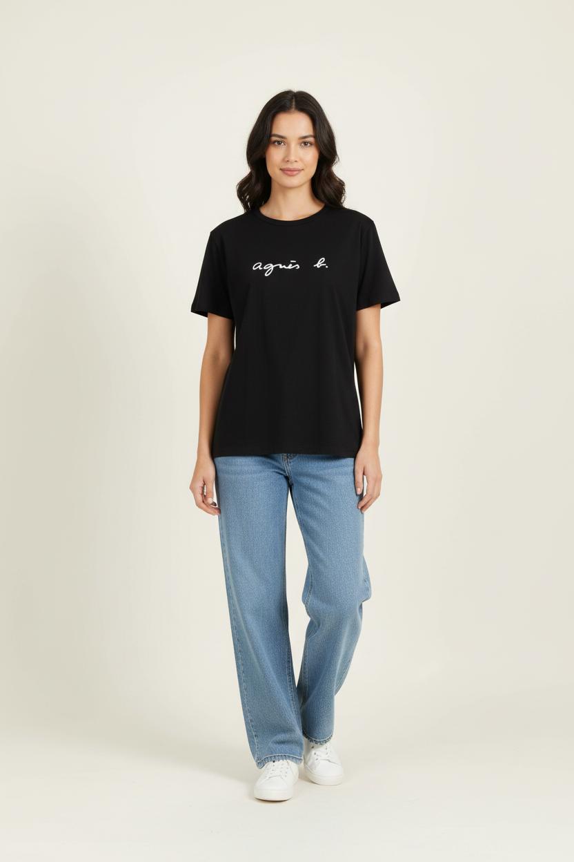 Tommy Badge T-shirt AGNES B. - Seconde Main Black