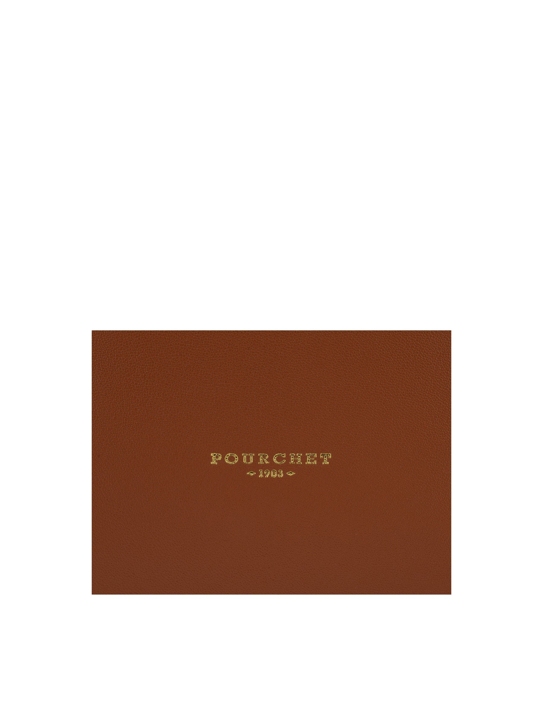 Sac porté épaule en cuir de vachette POURCHET Marron