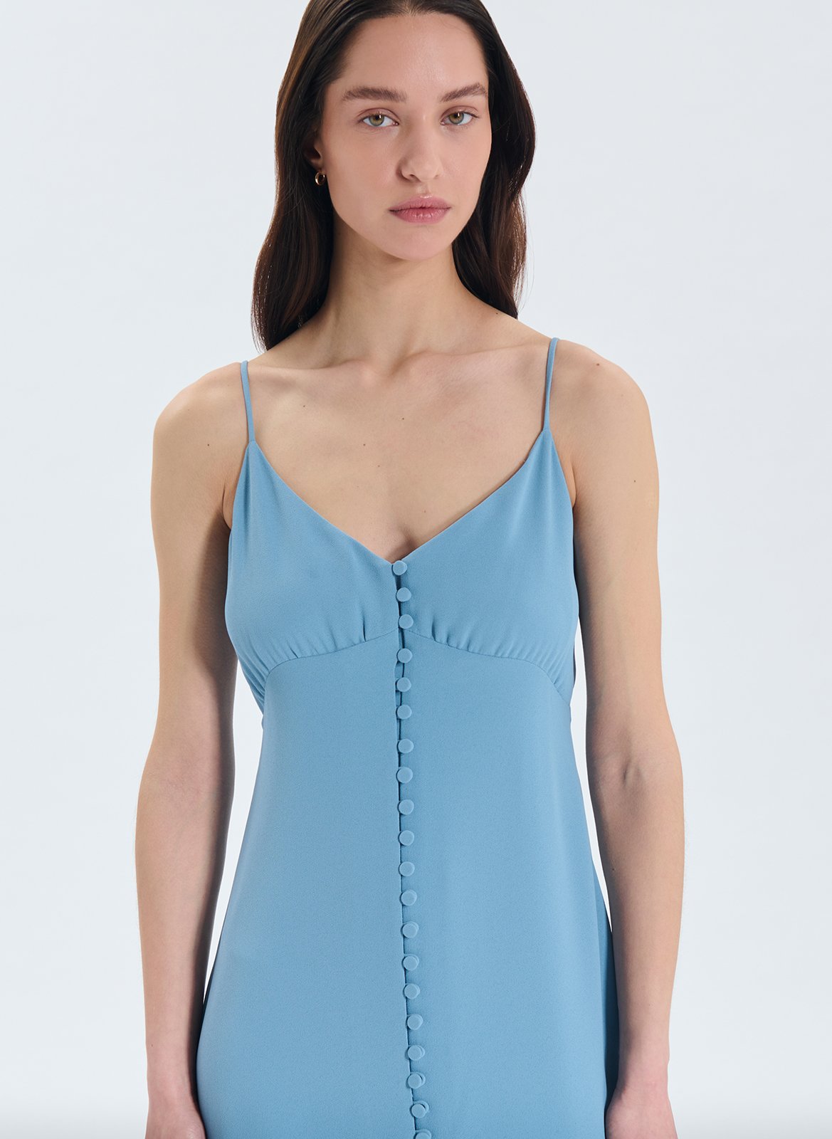 Kurzkleid mit V-Ausschnitt ZAPA Blau