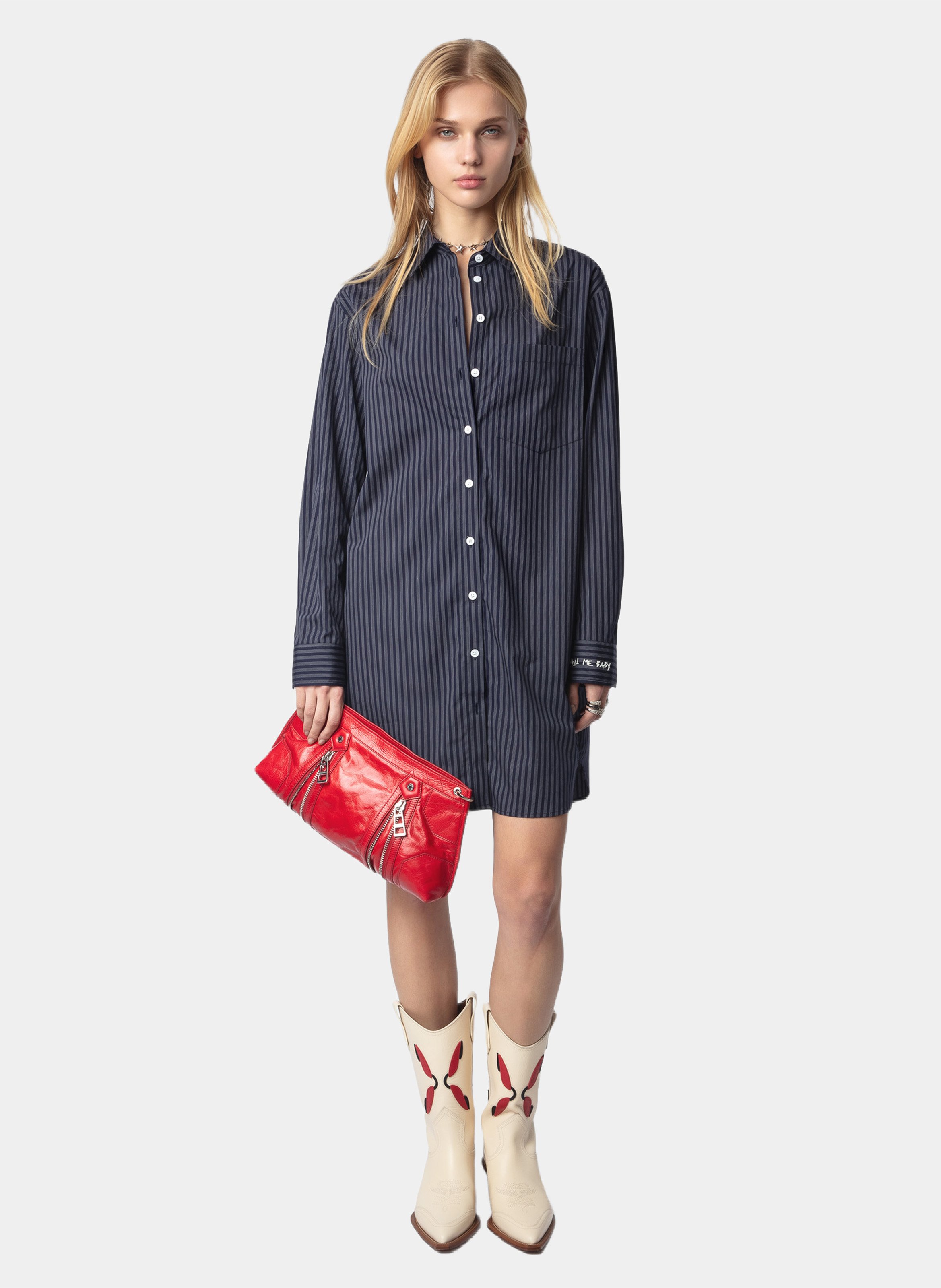 Short striped cotton dress ZADIG&VOLTAIRE Blue