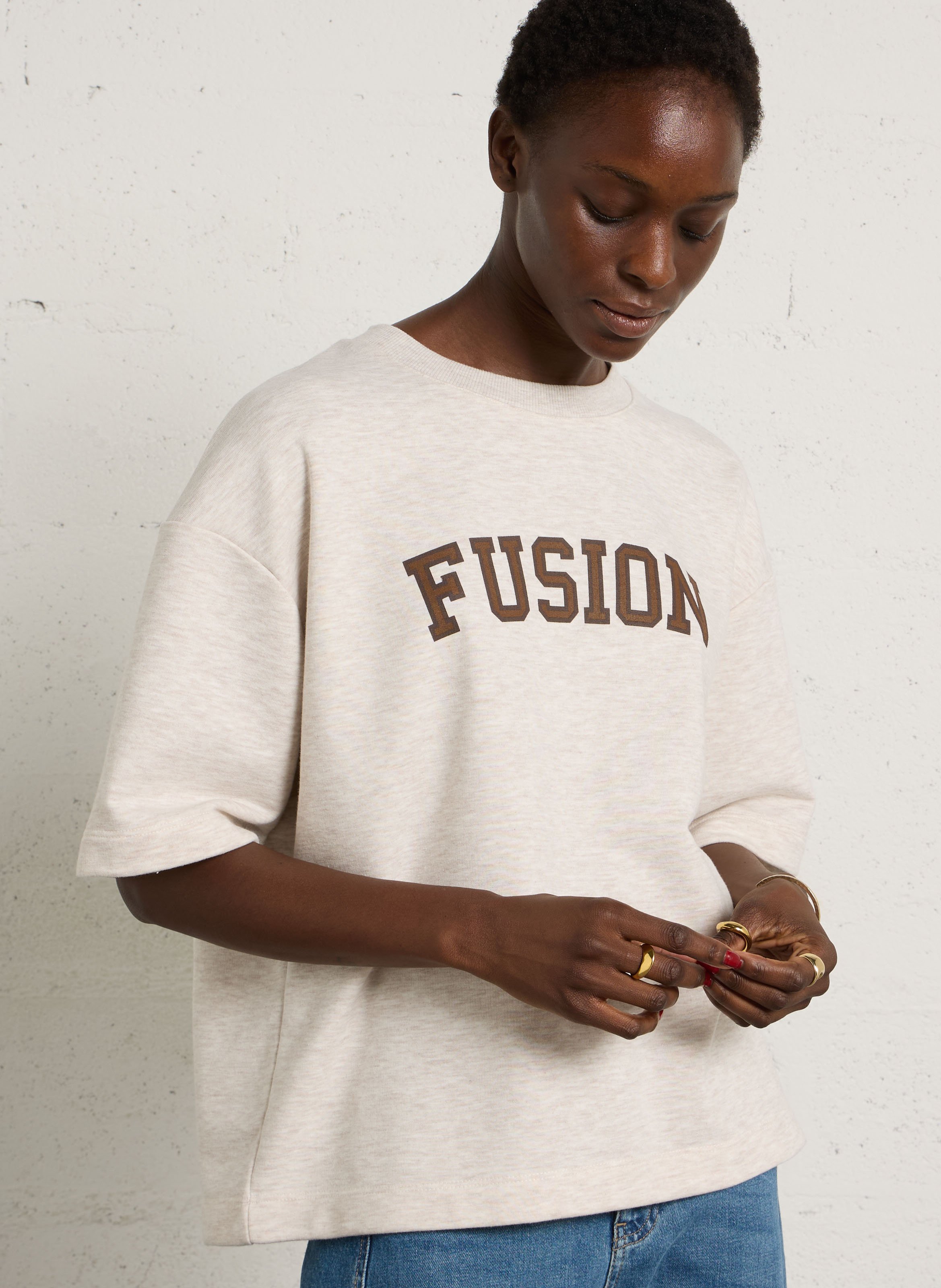 Oversized sweater met ronde hals MAISON 123 Wit