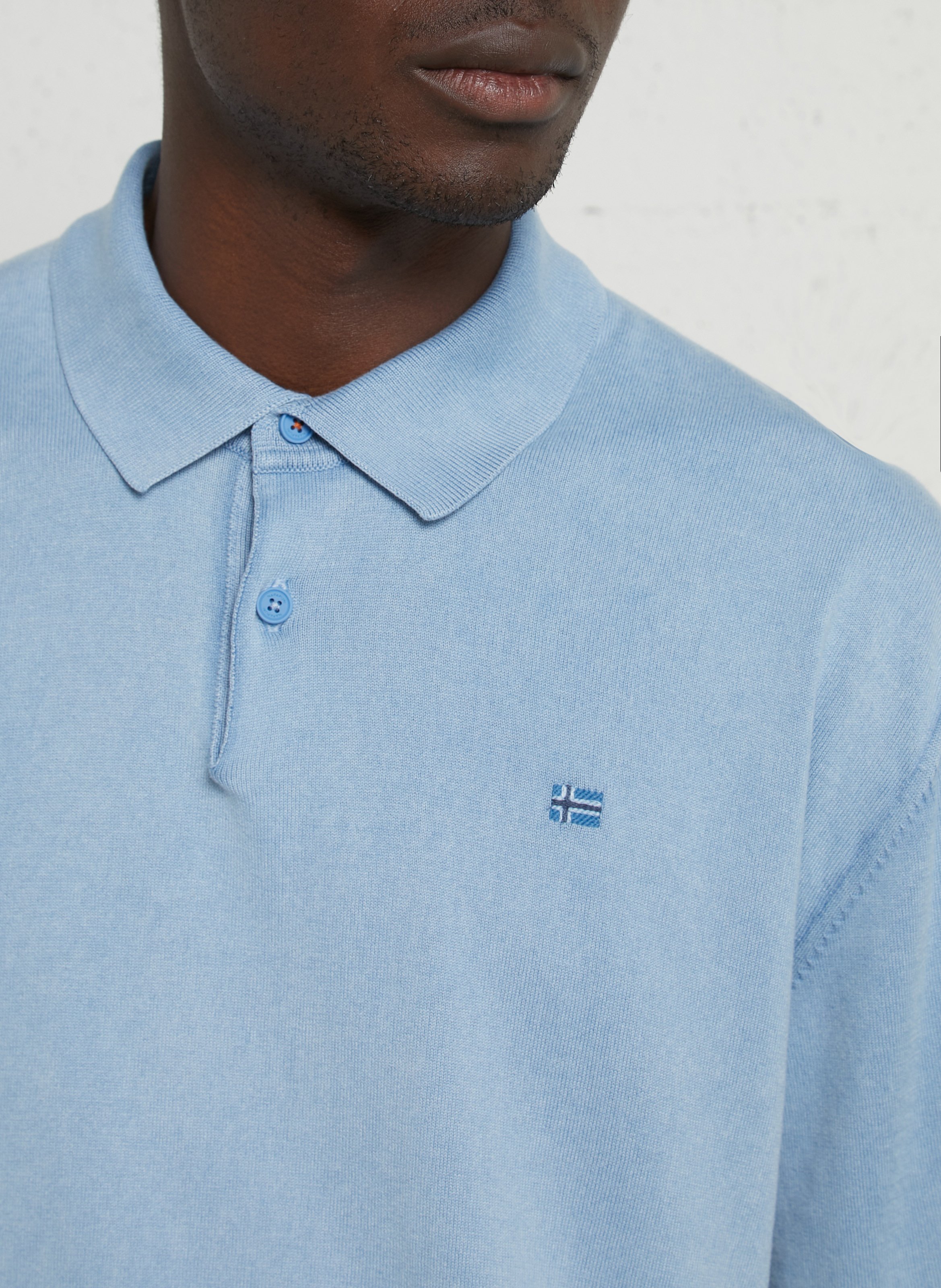 Solid knit straight polo NAPAPIJRI Blue