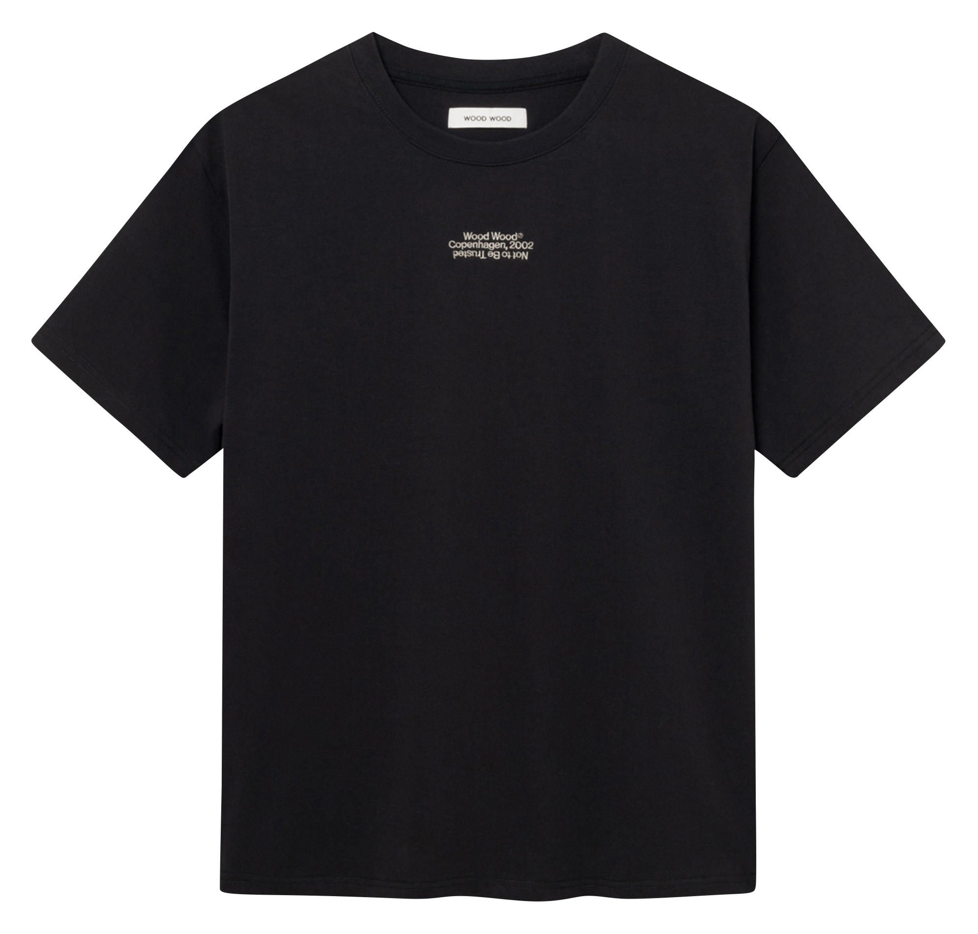 Tee-shirt col rond en coton WOOD WOOD Noir
