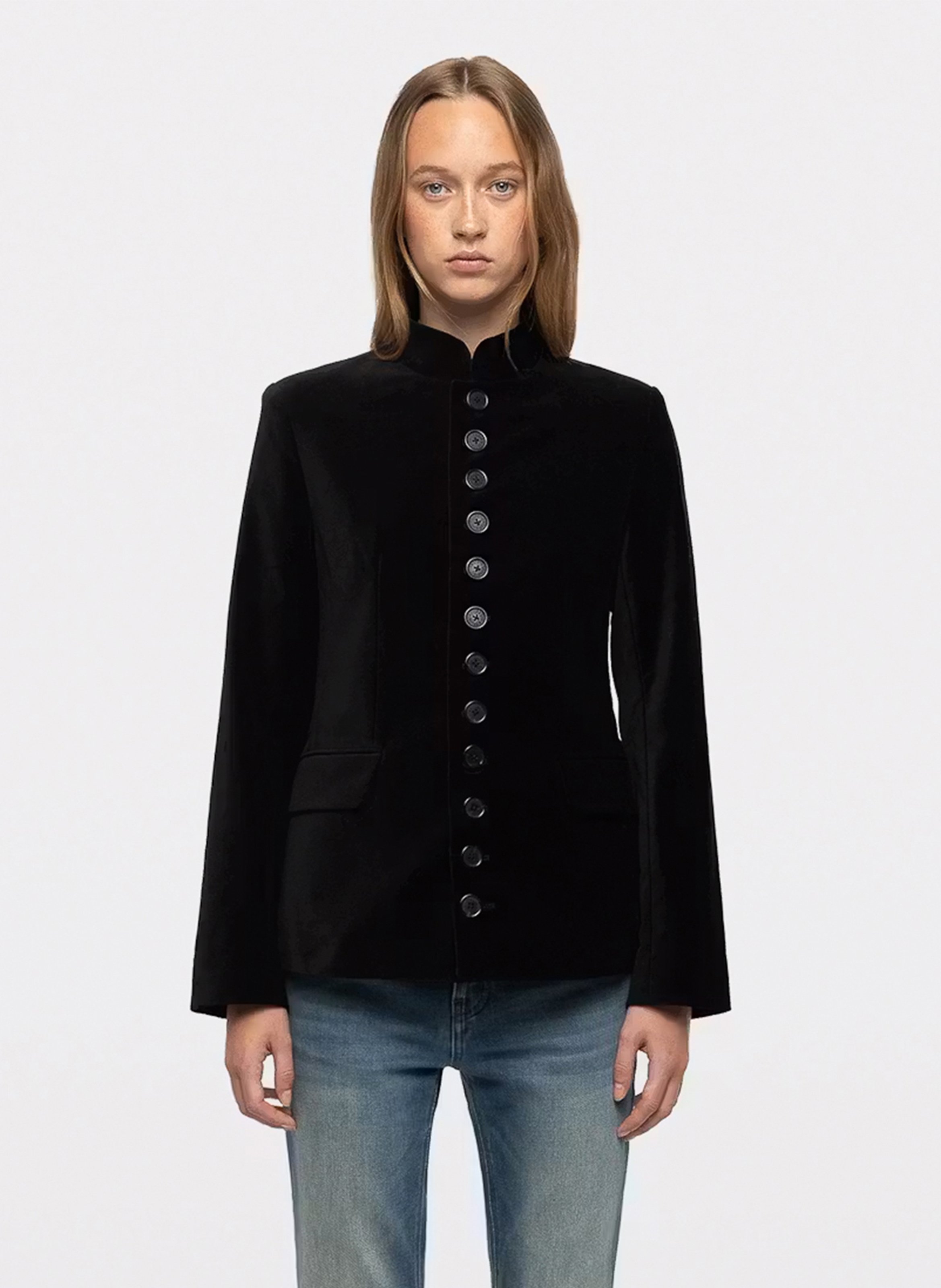 High-neck straight cotton jacket ZADIG&VOLTAIRE Black