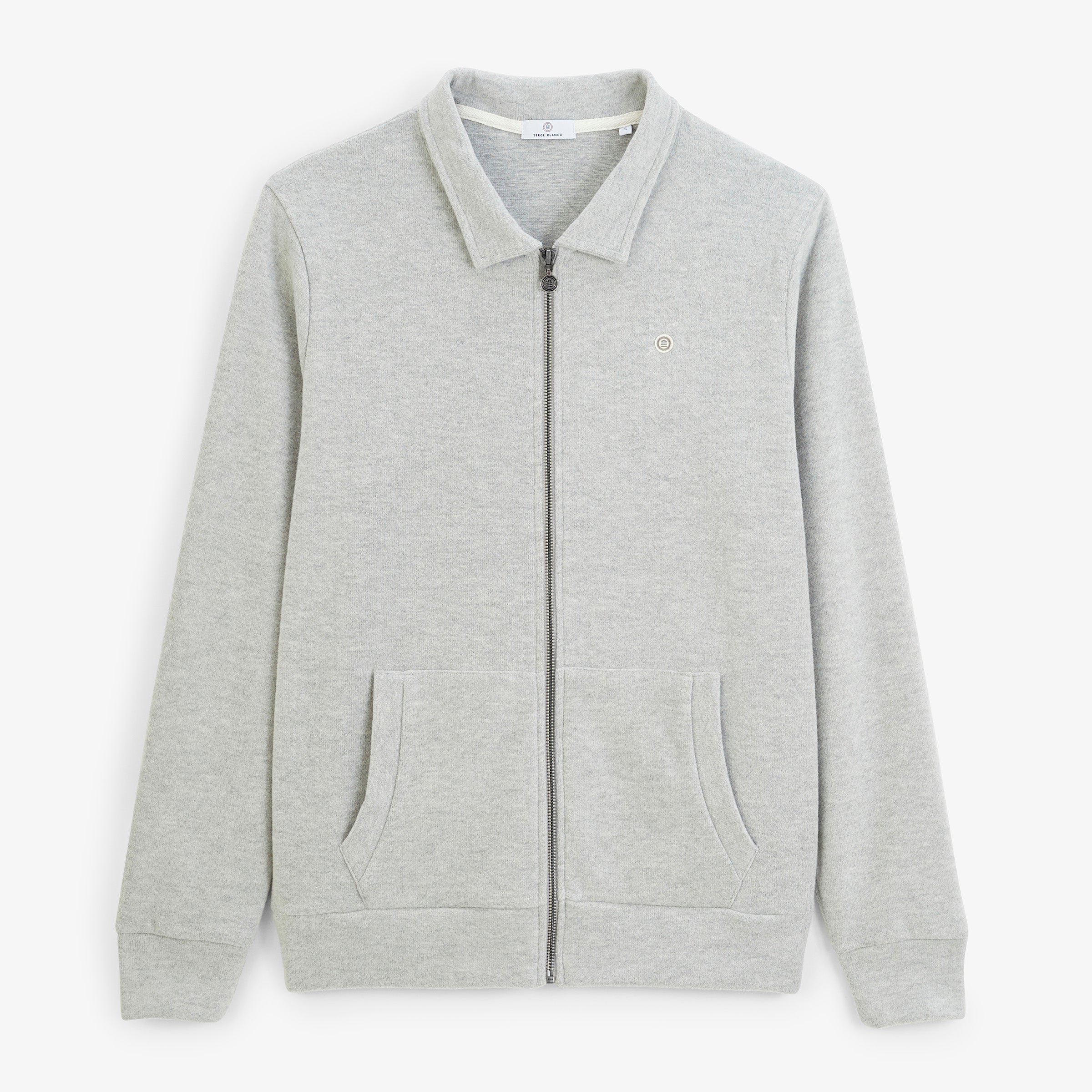 Zip-up sweatshirt with shirt collar SERGE BLANCO Grey