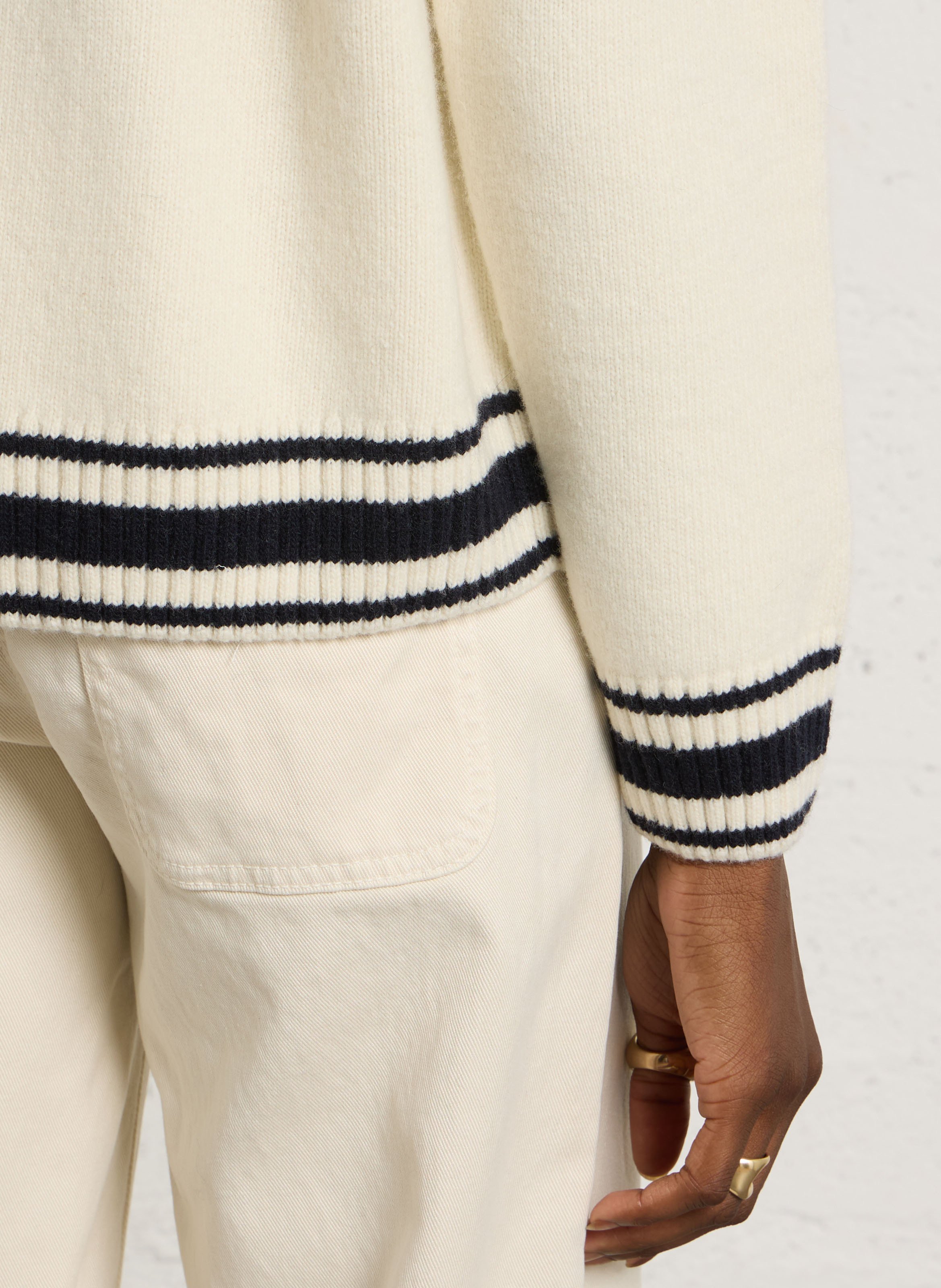 Pull oversize col rond en laine mélangée ARMOR LUX Beige
