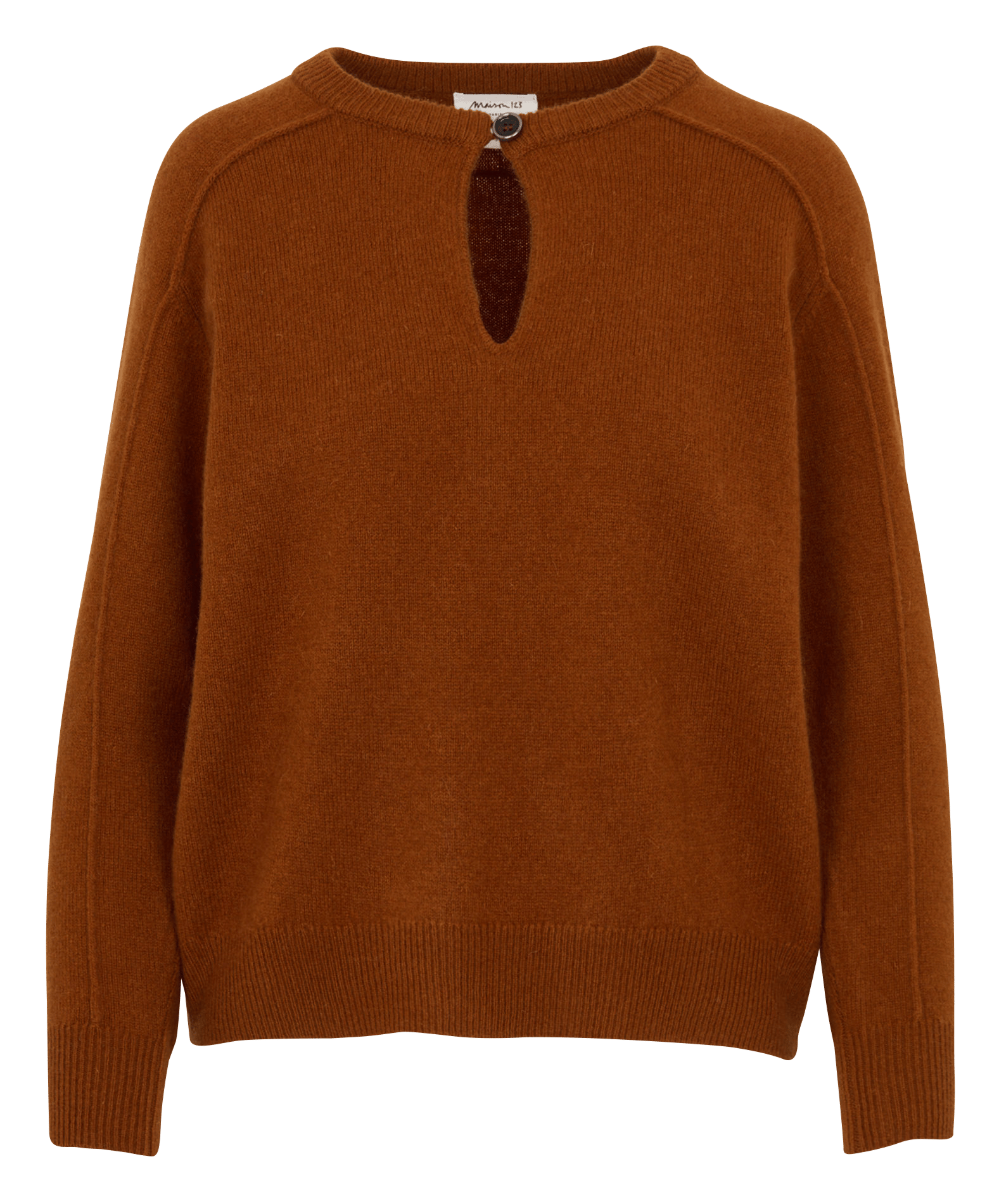 Gerader Pullover mit Rundhalsausschnitt aus Wolle MAISON 123 Beige