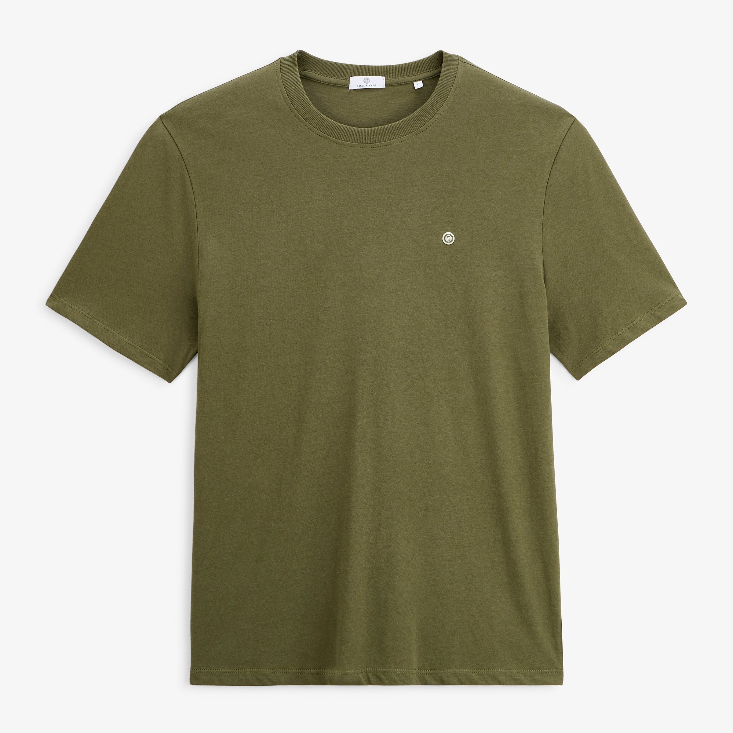 Short-sleeved round neck t-shirt Theo in thyme green SERGE BLANCO Green