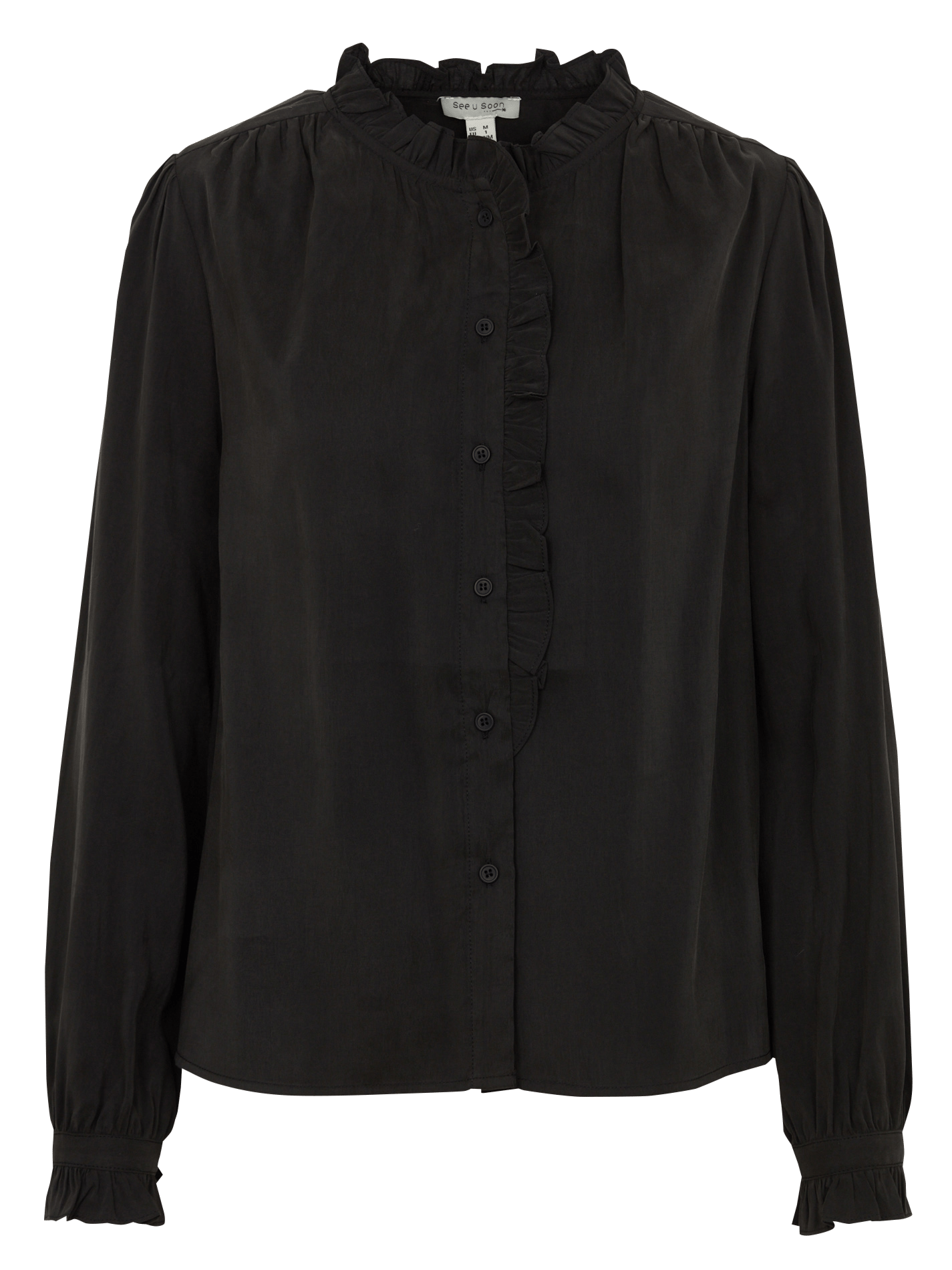 Chemise col rond à volant SEE U SOON