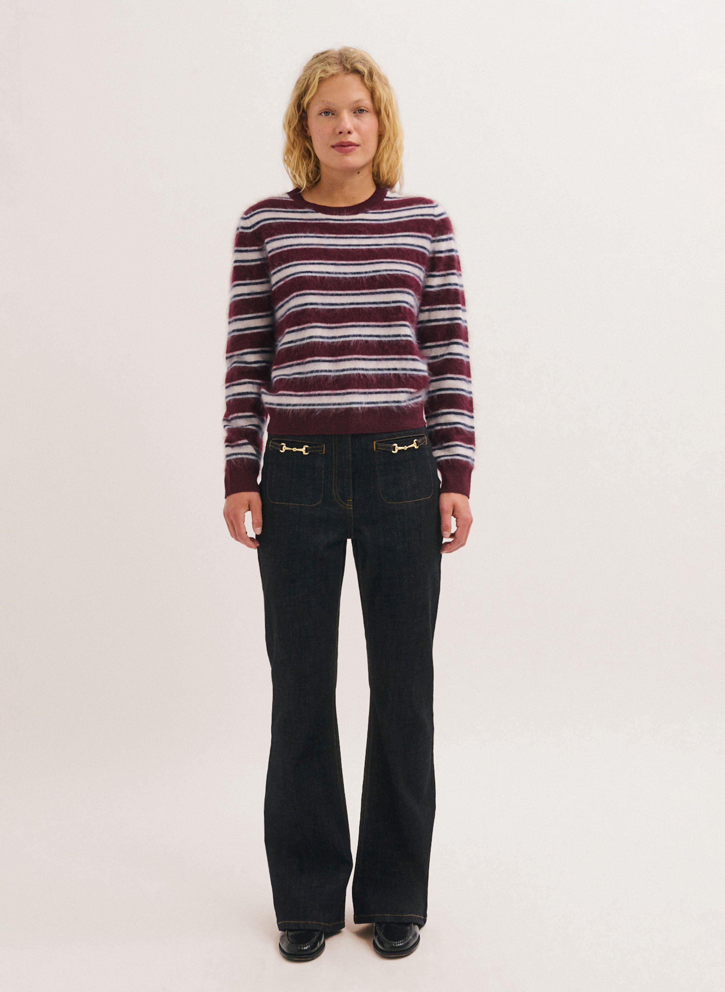 Wool striped sweater PABLO Beige